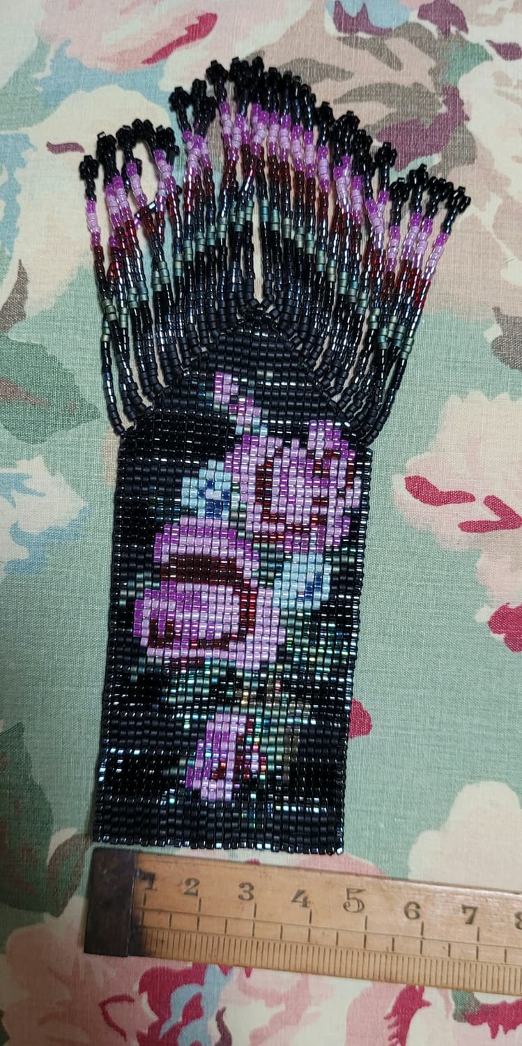 일본 빈티지 장미 비즈 브로치(14.5cm) 상품이미지4