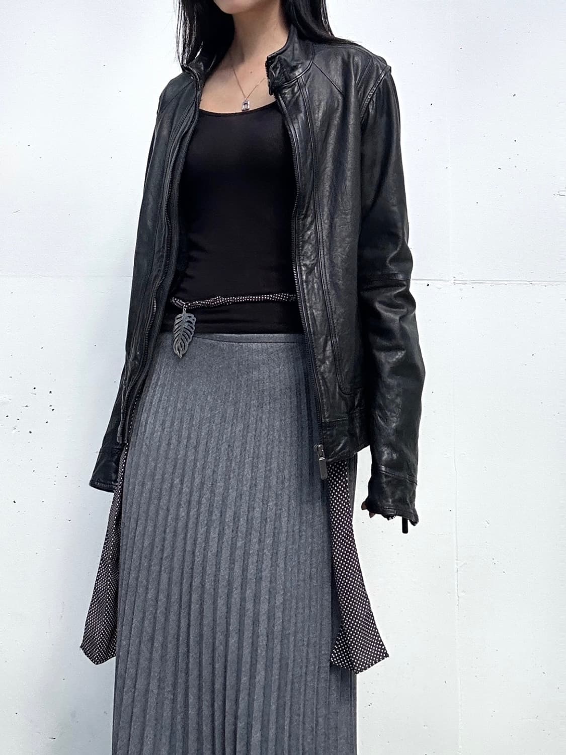 Basic loose lamb skins leather jacket /  상품이미지1