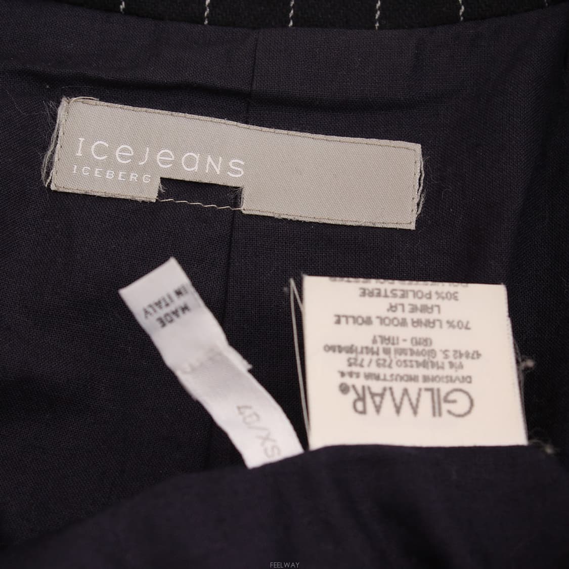 아이스버그 블랙&화이트 스트라이프 울 롱코트 55 상품이미지4