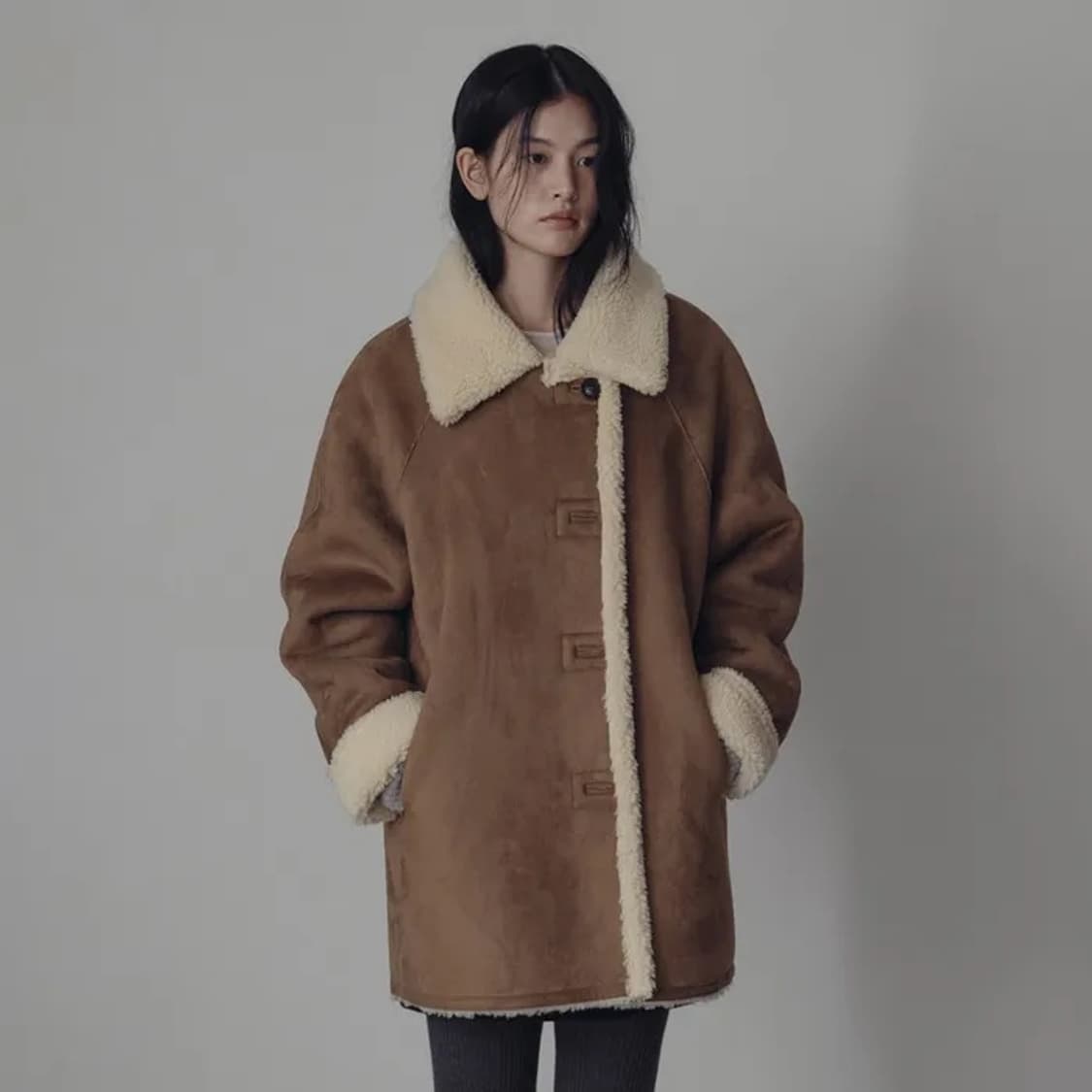 베뉴엣 카멜 무스탕 Shearling Coat 상품이미지2