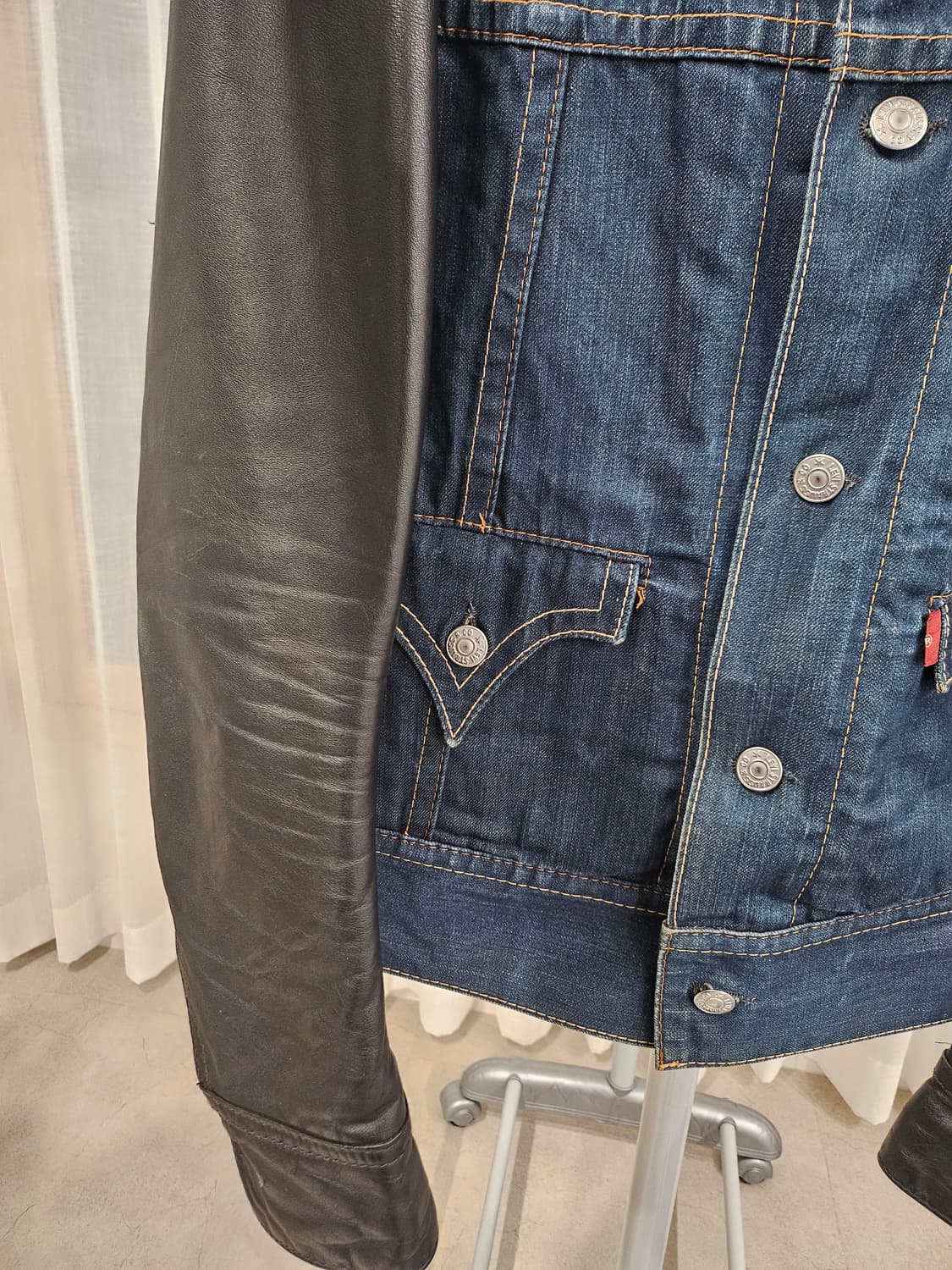 리바이스 레드 타입 4 레더 데님 자켓 L 상품이미지4