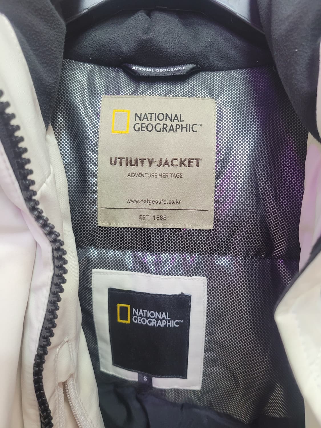 내셔널지오그래픽 아이보리 숏 패딩 다운 자켓 S 상품이미지3