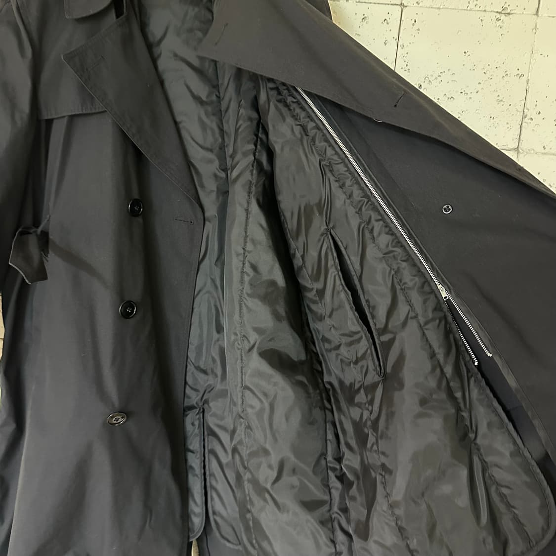 2XL 미군 밀리터리 트렌치코트 네이비 새상품급 상품이미지3