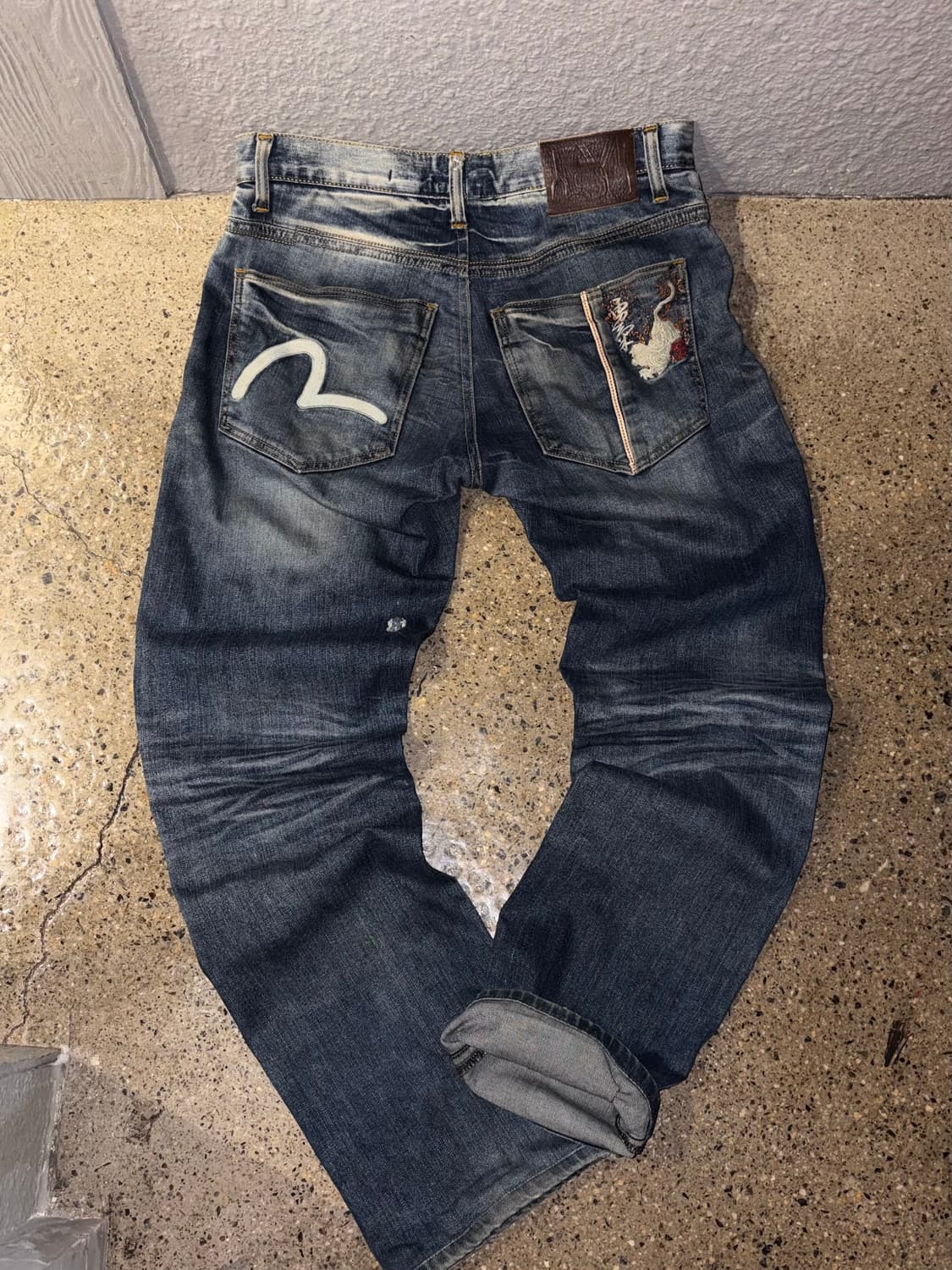 에비수 자수 데님팬츠 상품이미지1