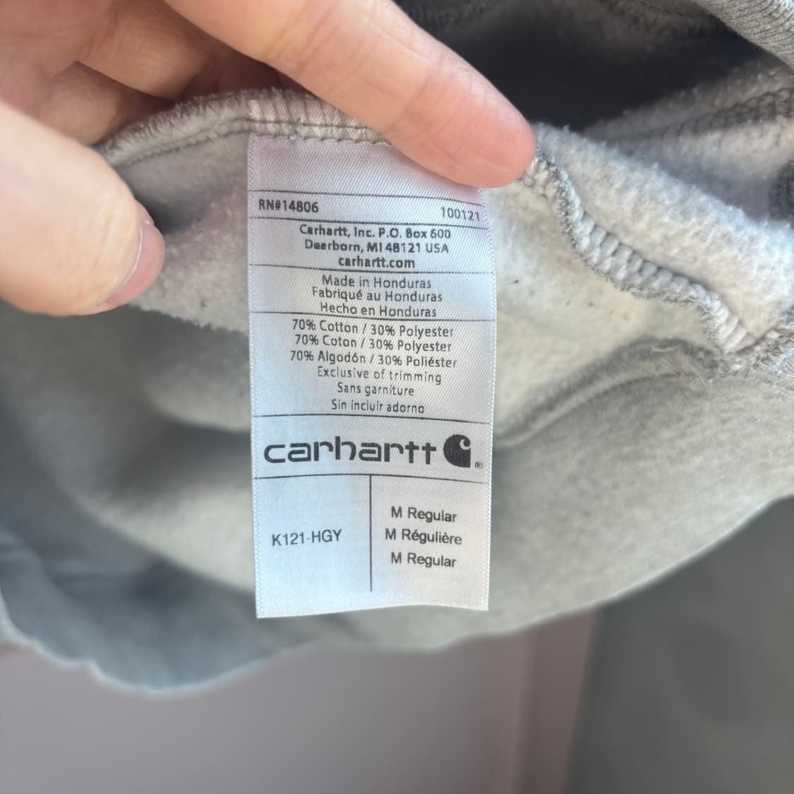 칼하트 미드웨이트 후드 그레이 상품이미지3