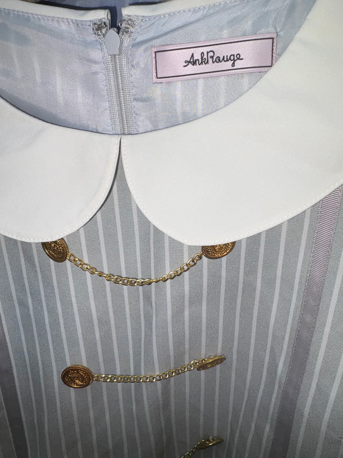 앙크루즈 세일러 카라 원피스 금장 단추 갸루 지뢰계 양산형 히메갸루 상품이미지2