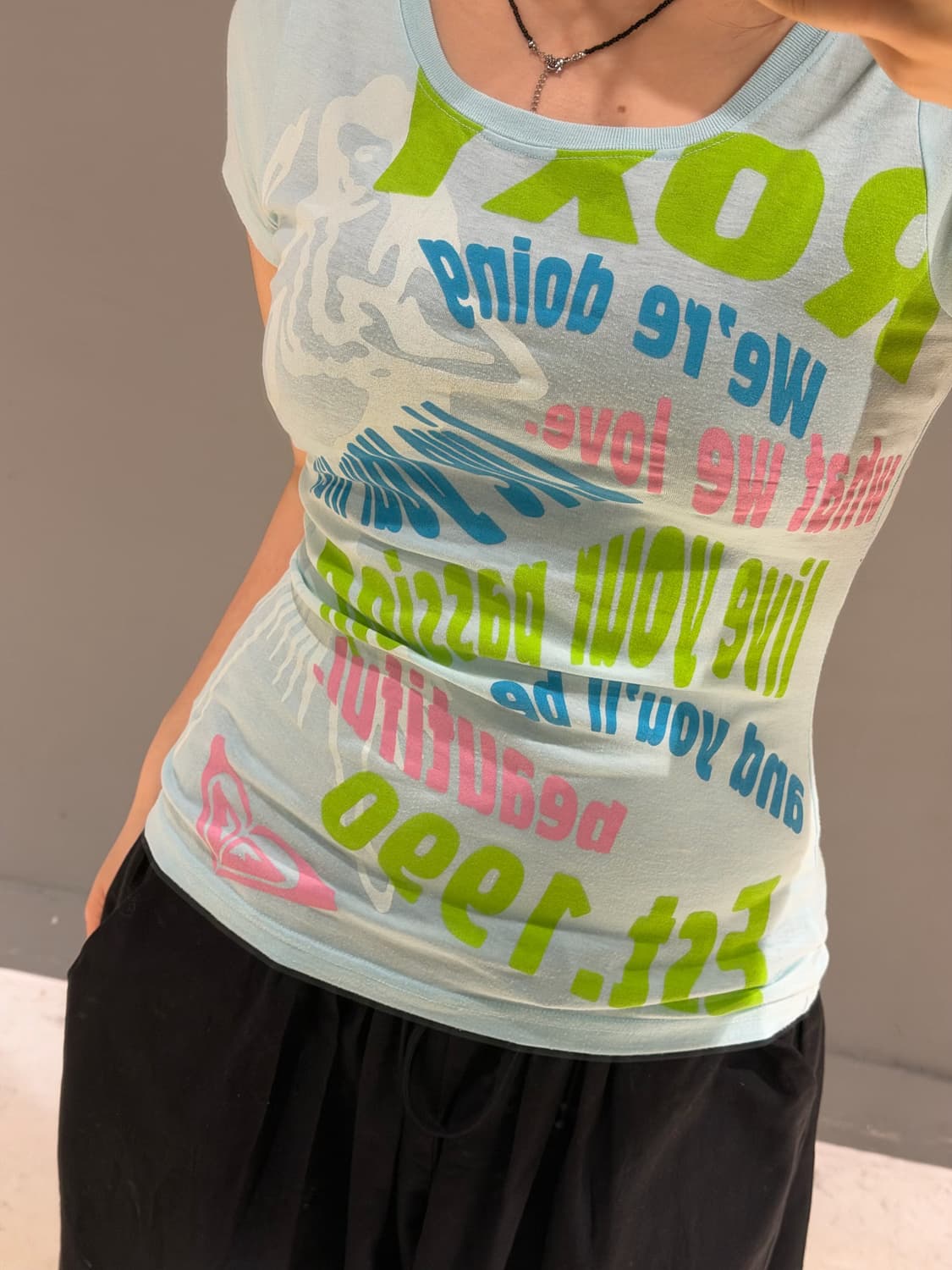 Roxy kitsch lettering detail tee  상품이미지3