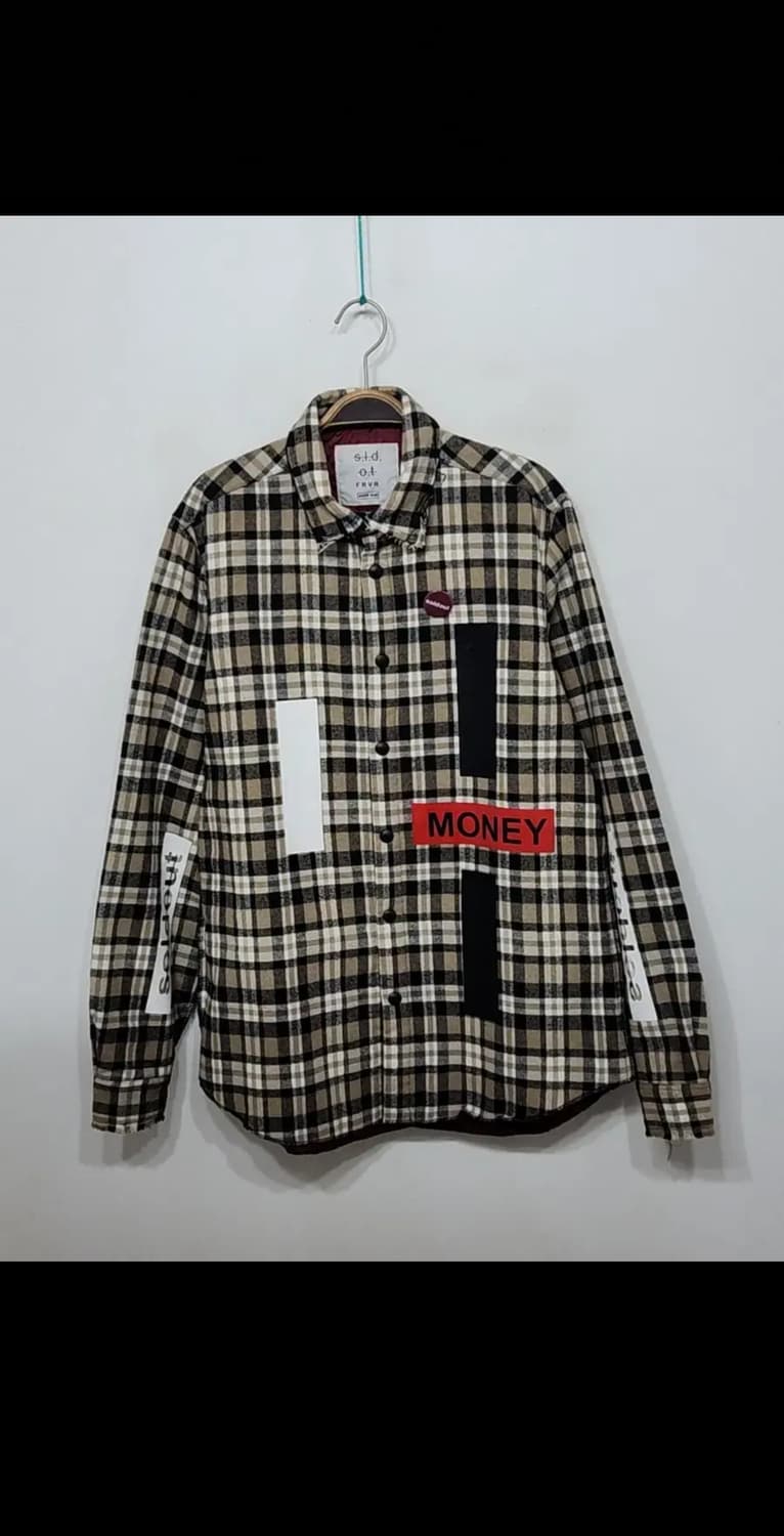 (L) 솔드아웃 자켓식 남방 체크 셔츠 안감누빔 매장판  상품이미지1