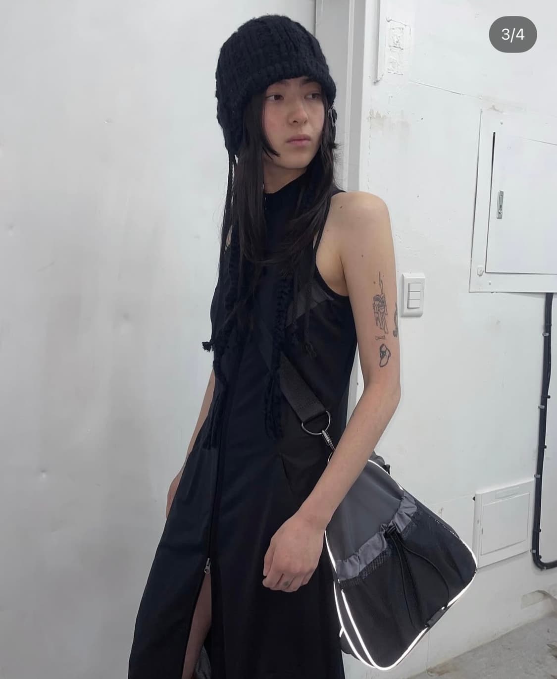 Ojos 이어플랩 비니 블랙 상품이미지2