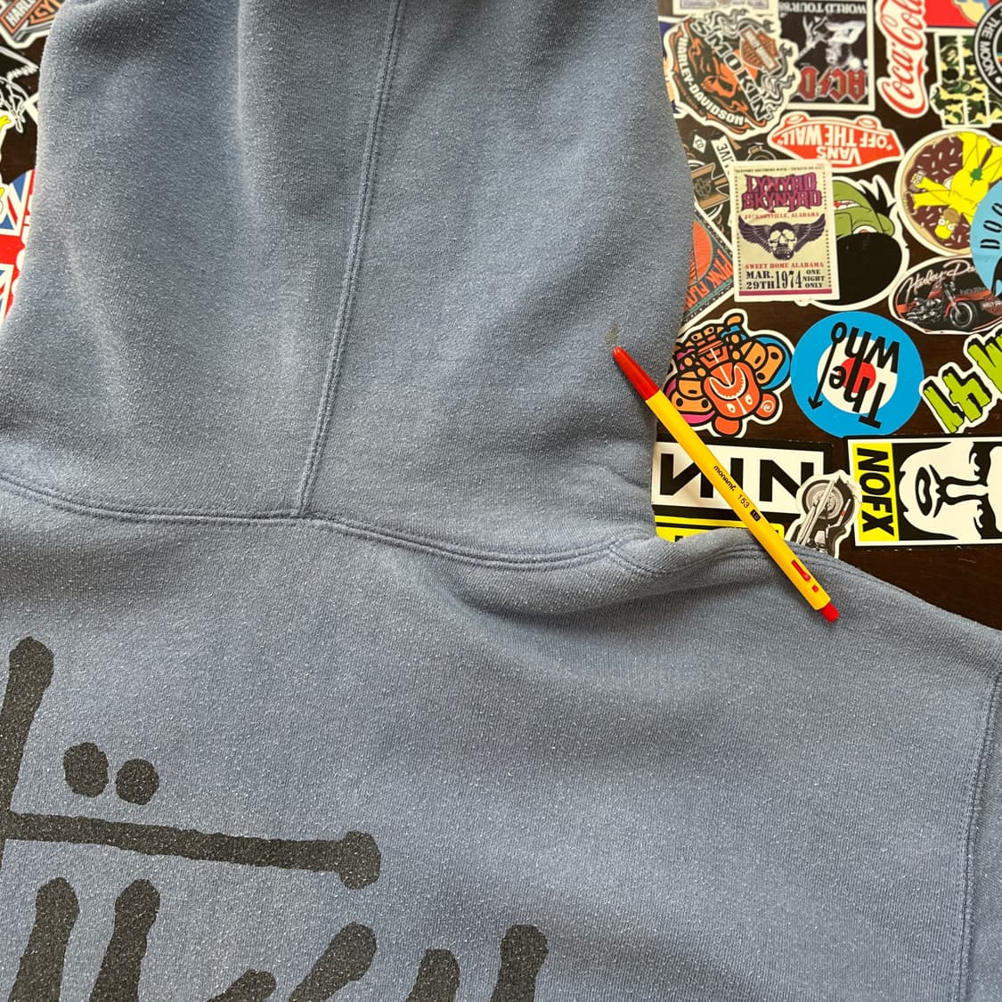 90s USA 올드 스투시 베이직 후디 후드티 XL 상품이미지7