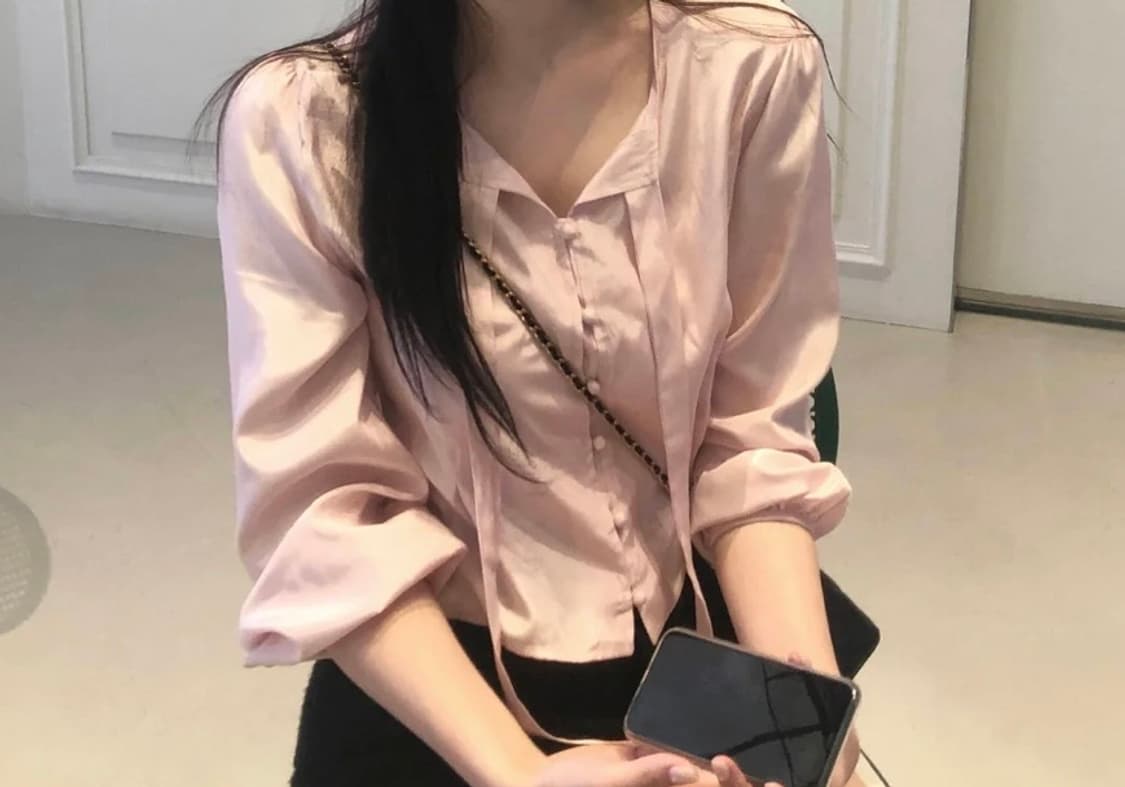 (정가 54000원)제니오- 메이 빈 블라우스(피치 핑크 컬러) 상품이미지2