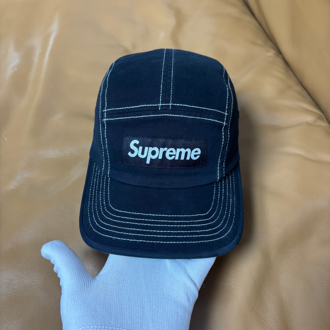 슈프림 캠프캡 모자 박스로고 22ss 투톤 트윌 블랙 상품이미지2