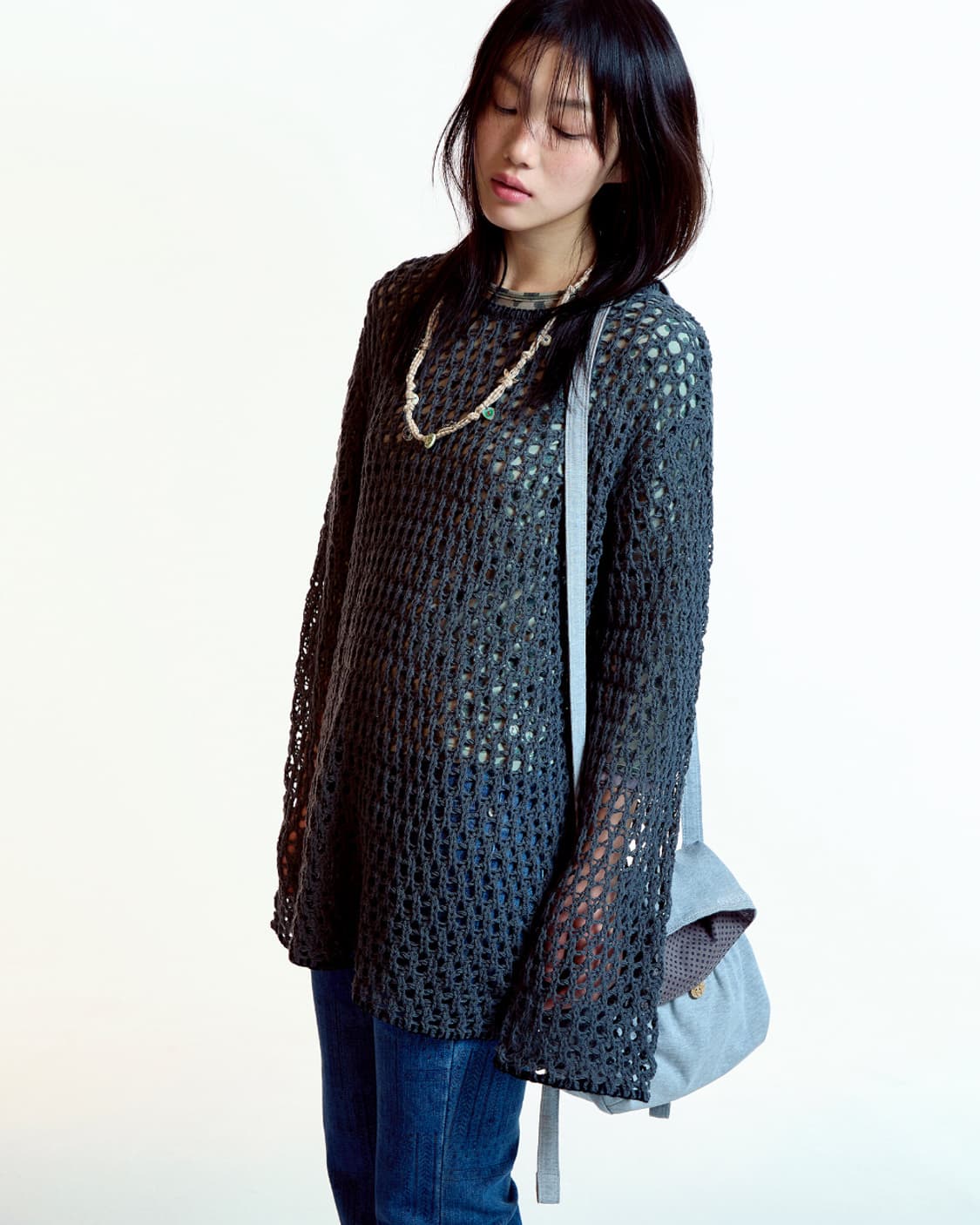 HOLE KNIT CHARCOAL 1사이즈  상품이미지1