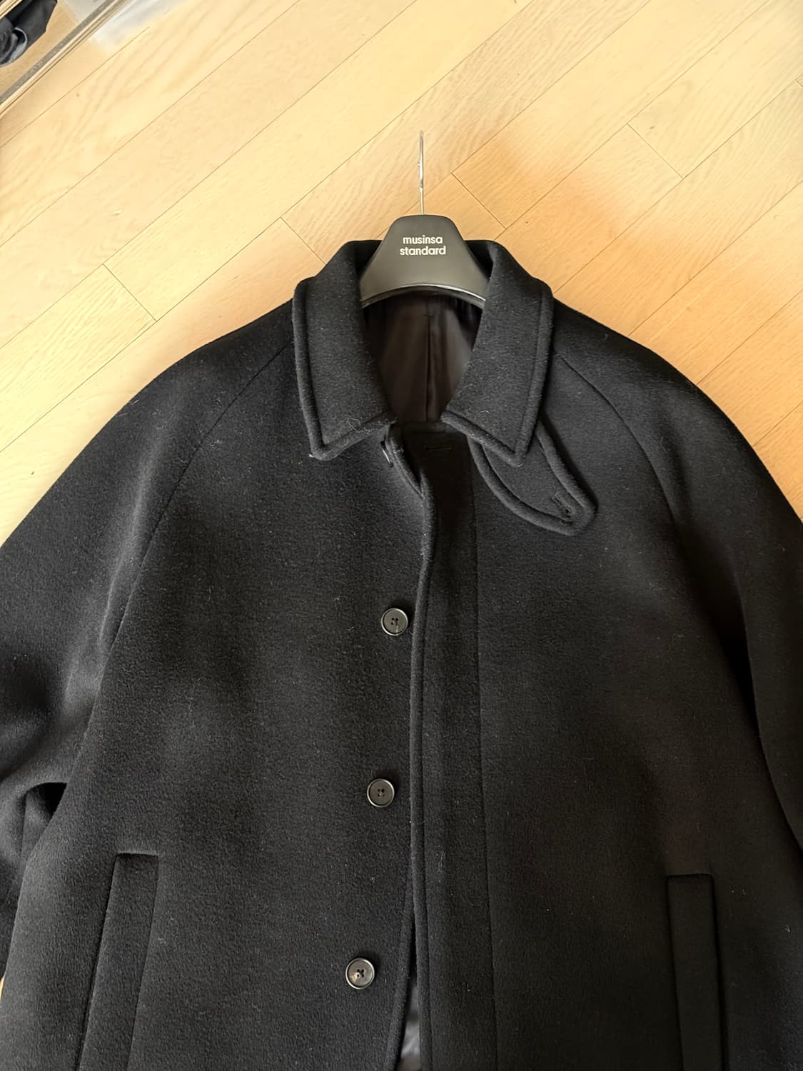 [이도현 PICK]캐시미어 블렌드 오버사이즈 발마칸 코트 [블랙] 상품이미지5