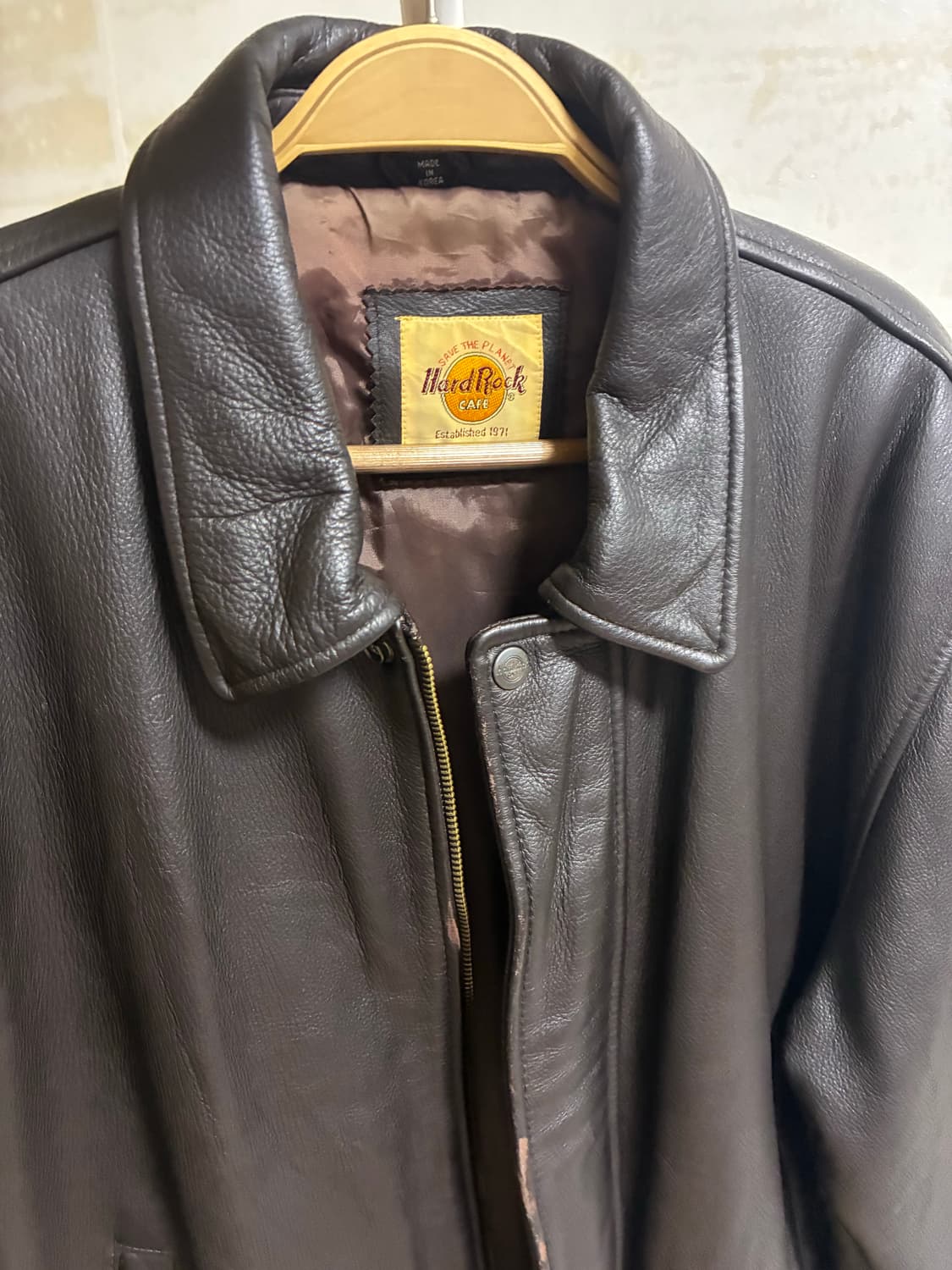 hard rock cafe 레더 자켓 다크브라운 m 상품이미지2