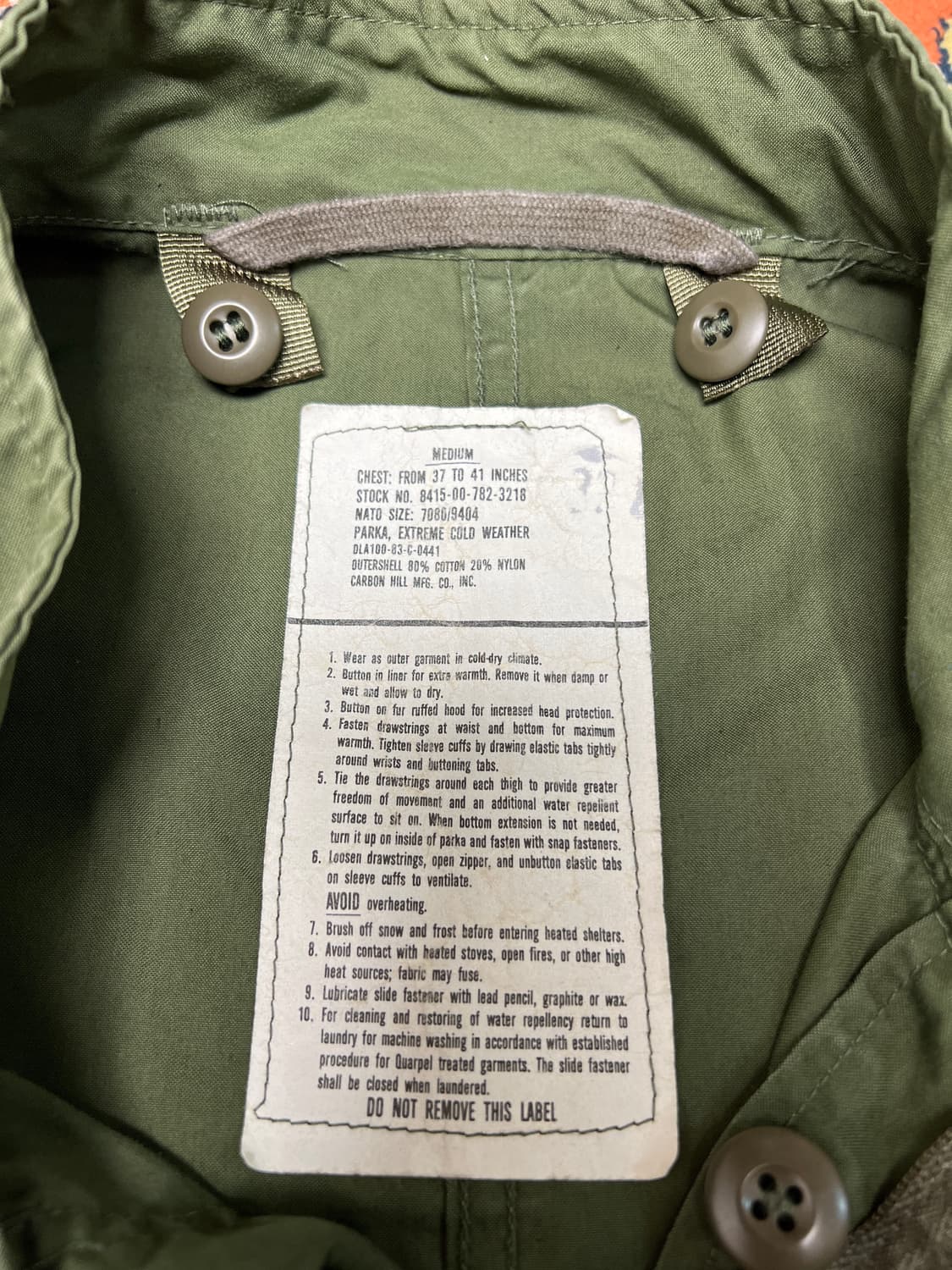 M65 OG 오리지널 피쉬테일 개파카 외피 95추천 상품이미지8