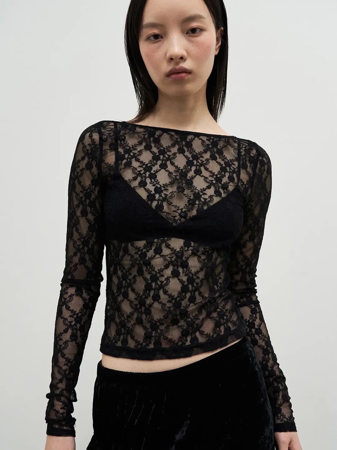 앙개 Ballerina Lace Jersey Top 레이스 탑 상품이미지1