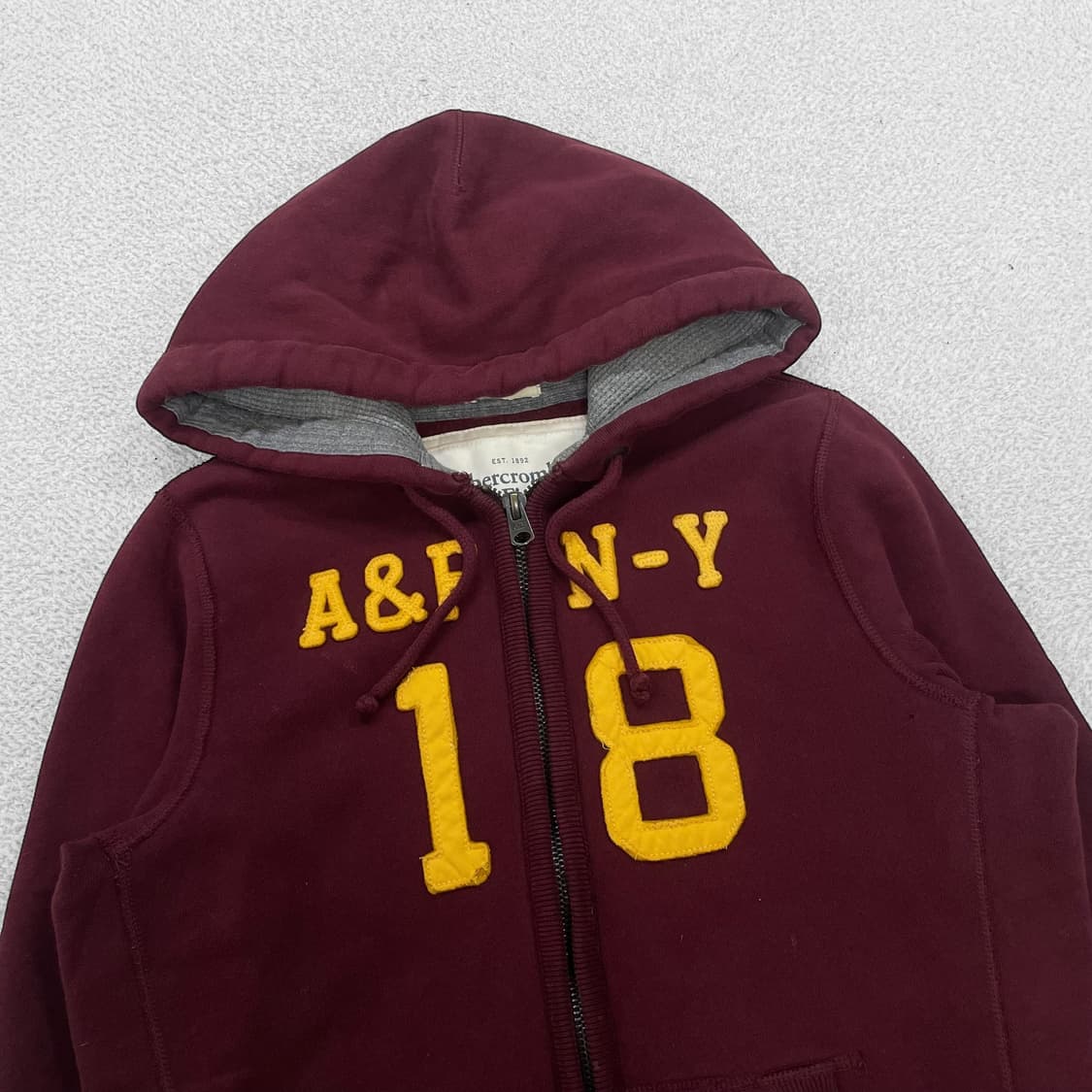 아베크롬비 AF 로고 후드집업 버건디 상품이미지3