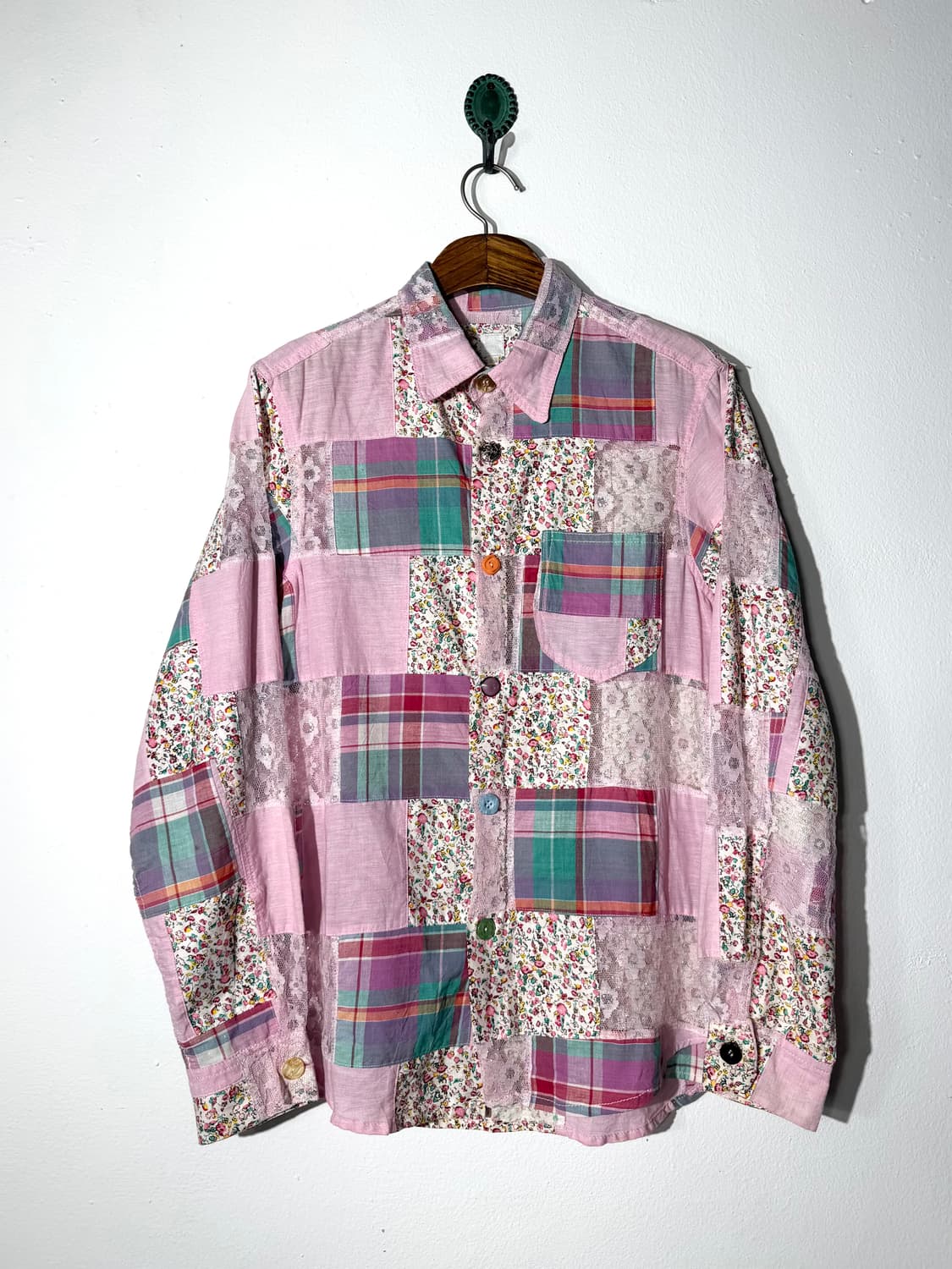 jipijapa 레이스 패치워크 셔츠 상품이미지1