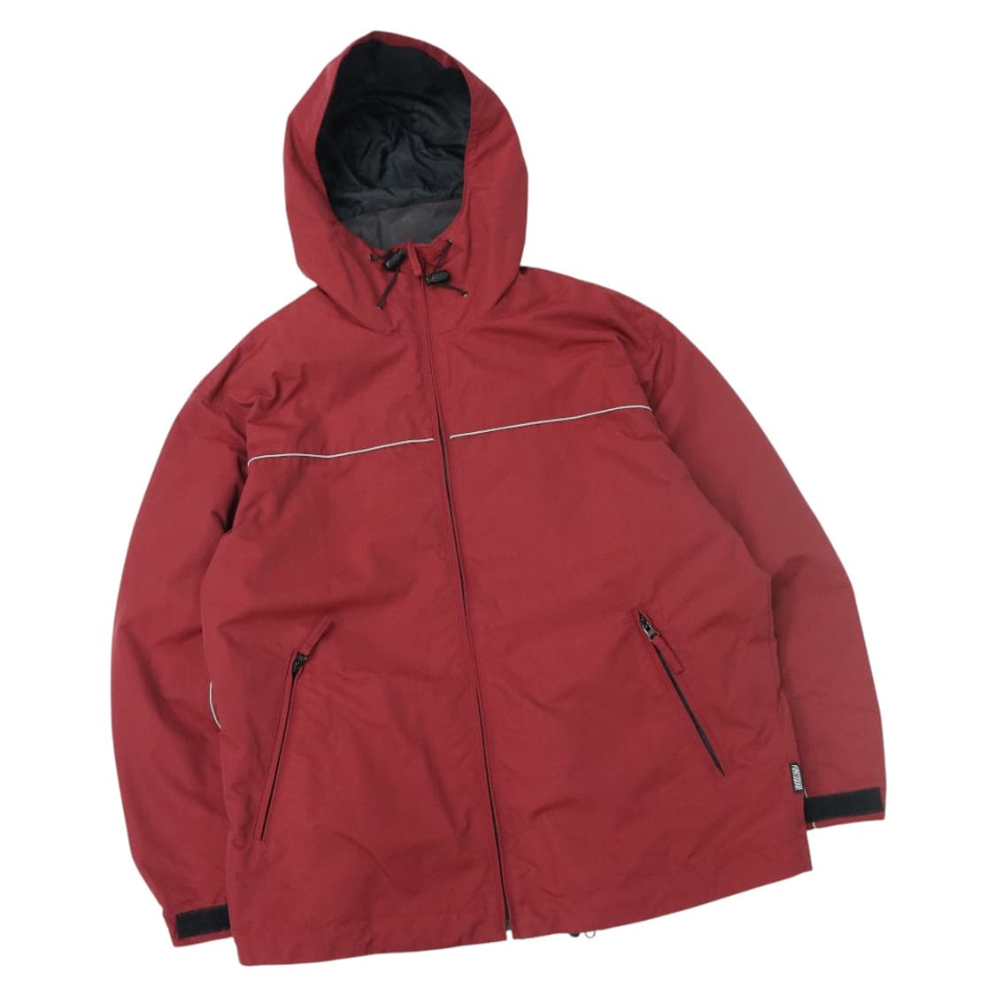포인트스퀘어 빈티지 리플렉티브 라인 버건디 후드 윈드브레이커 (M) 상품이미지1