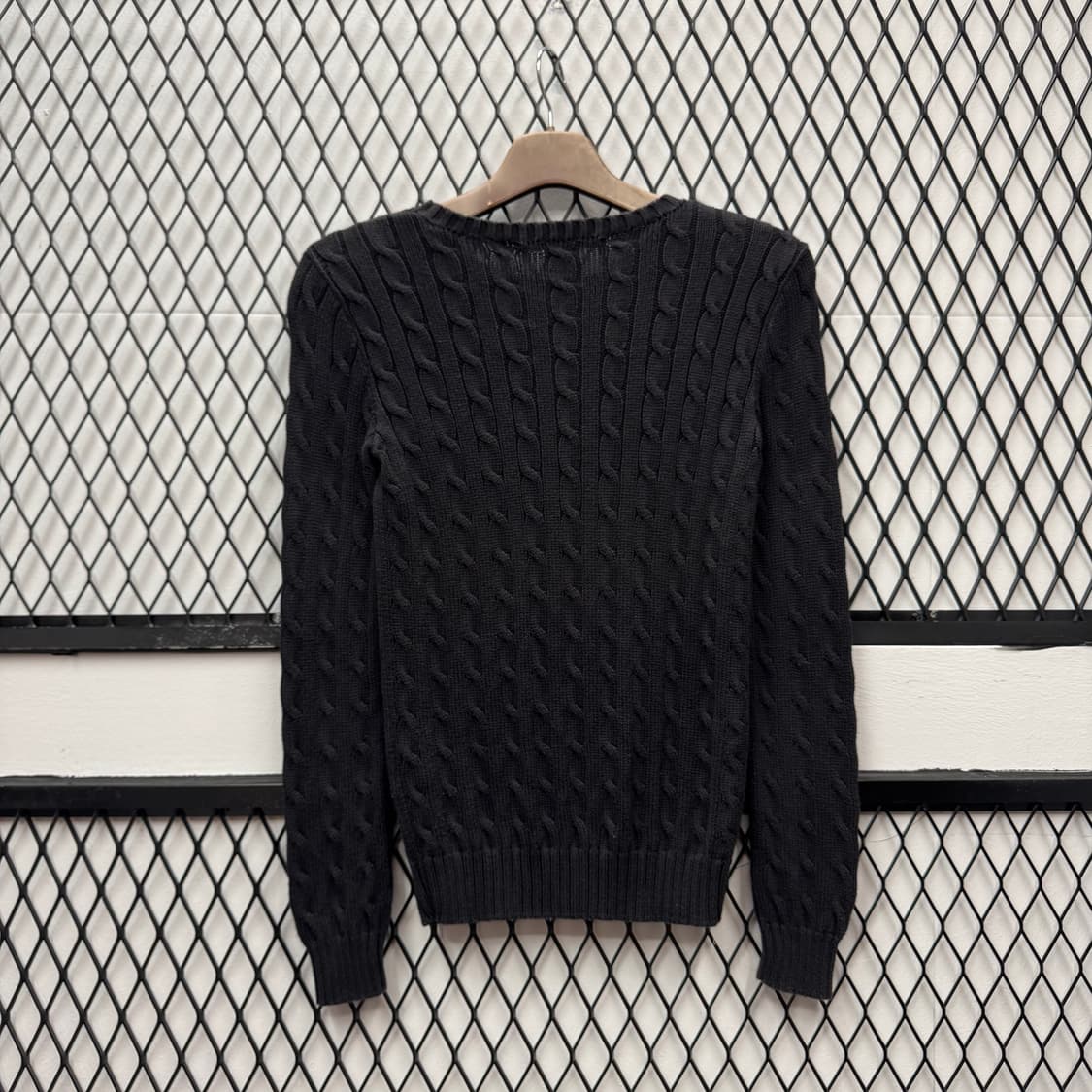 폴로 랄프로렌 케이블 니트 핑크 포니 포인트 블랙 상품이미지2