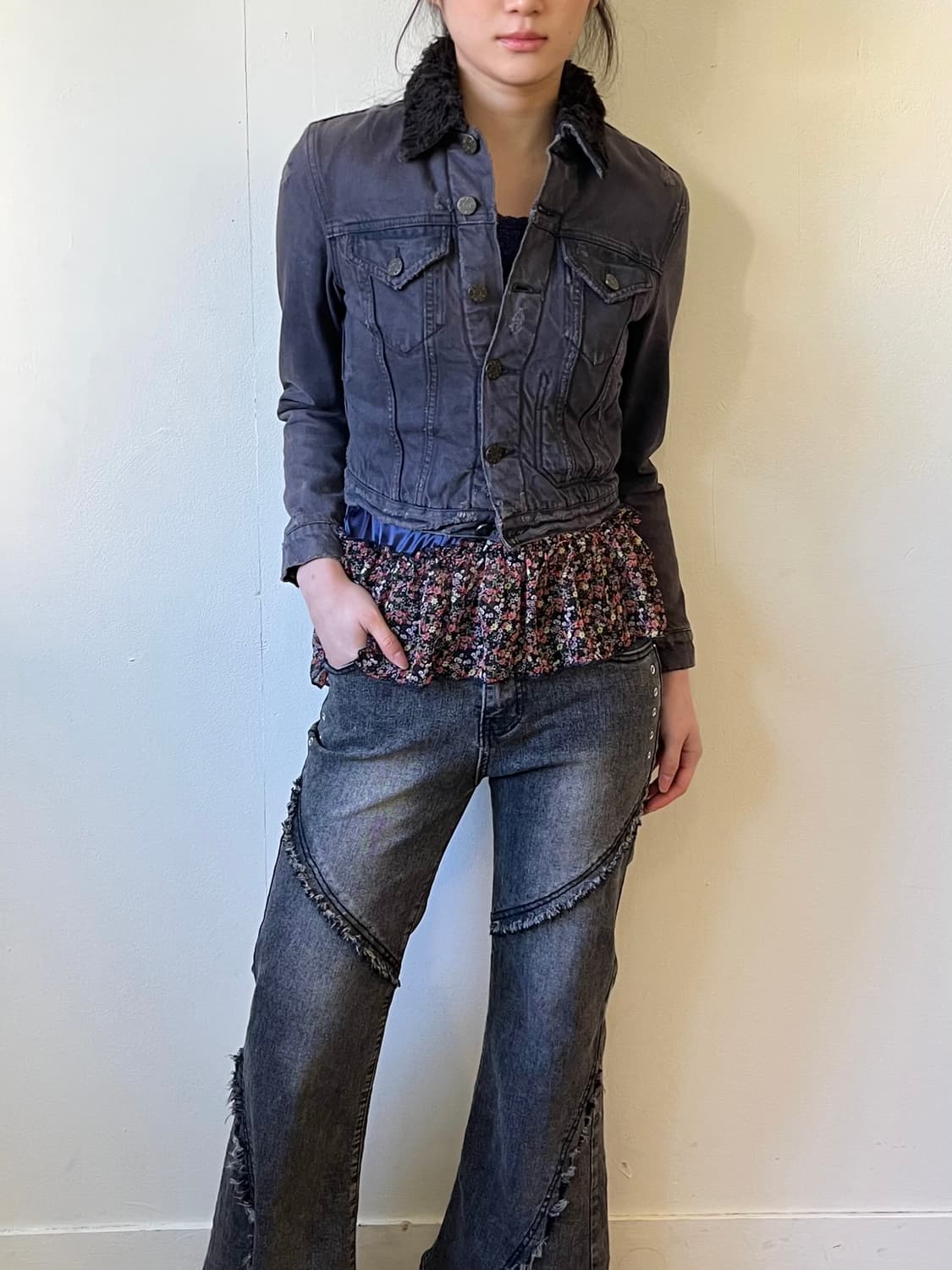 Acne Studios 크랙 데님 퍼 자켓 상품이미지7