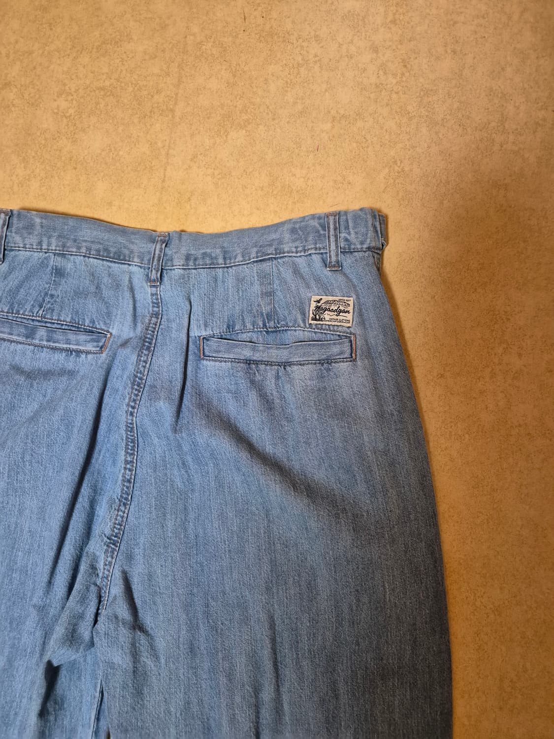 맥우드건 치노 7707 원턱 슬랙스 린넨데님 라이트인디고 데님팬츠 상품이미지3