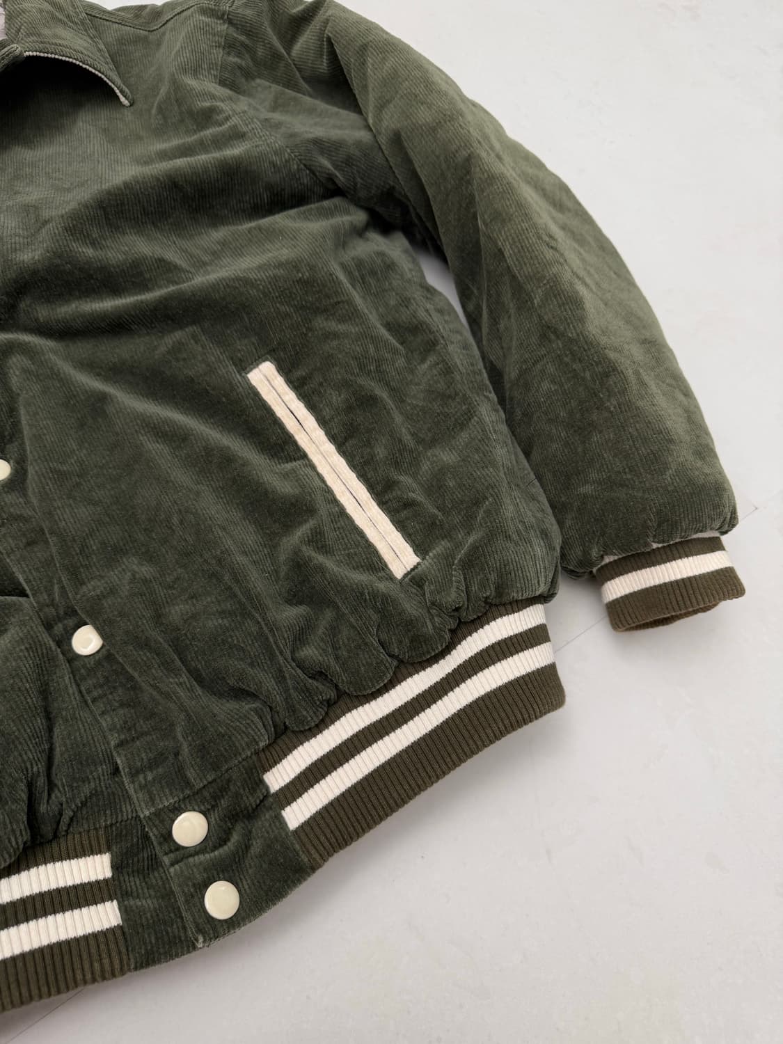 카키 코듀로이 바시티 자켓 상품이미지6
