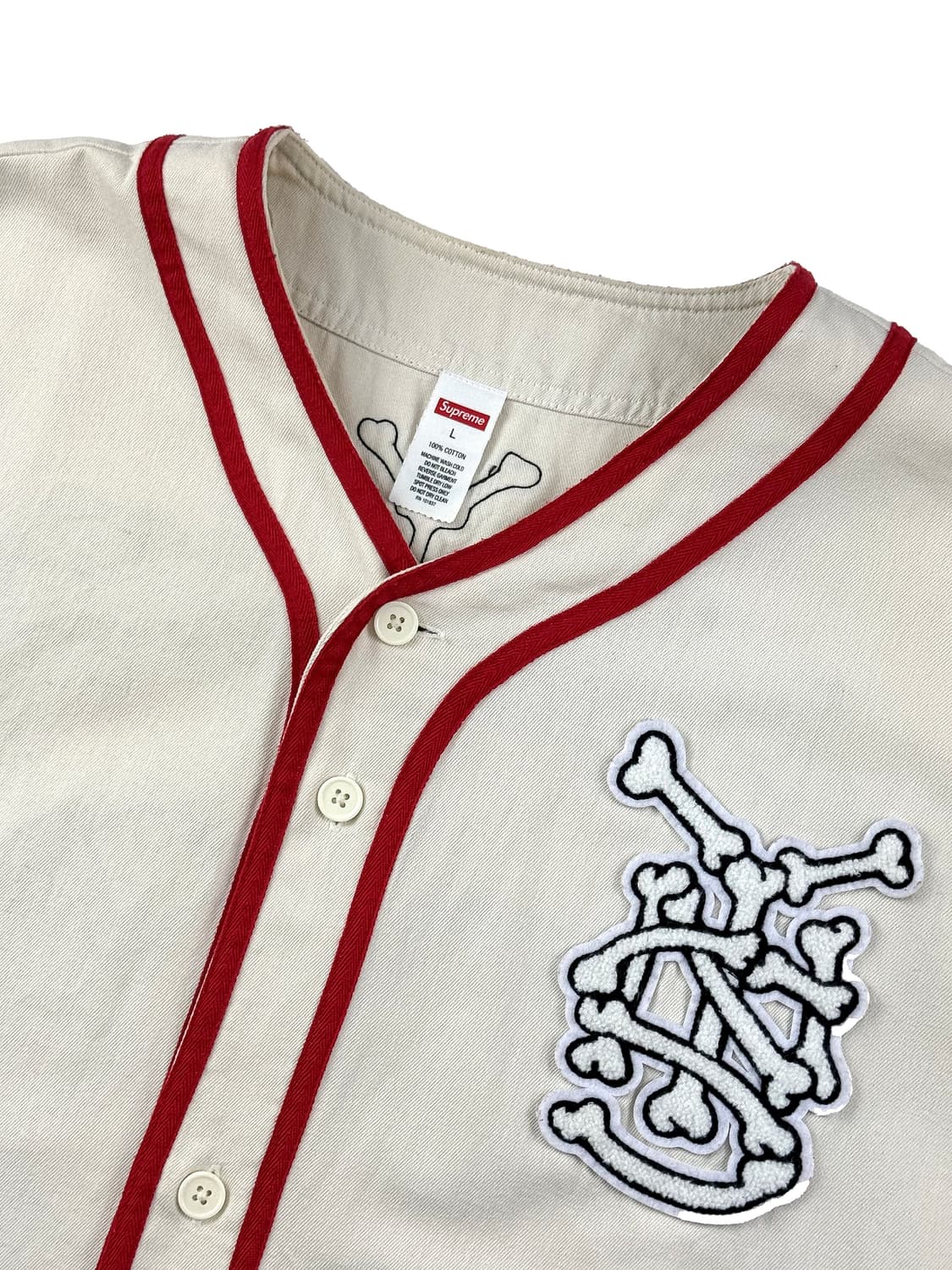 슈프림 패치 데님 베이스볼 저지 네츄럴 상품이미지4