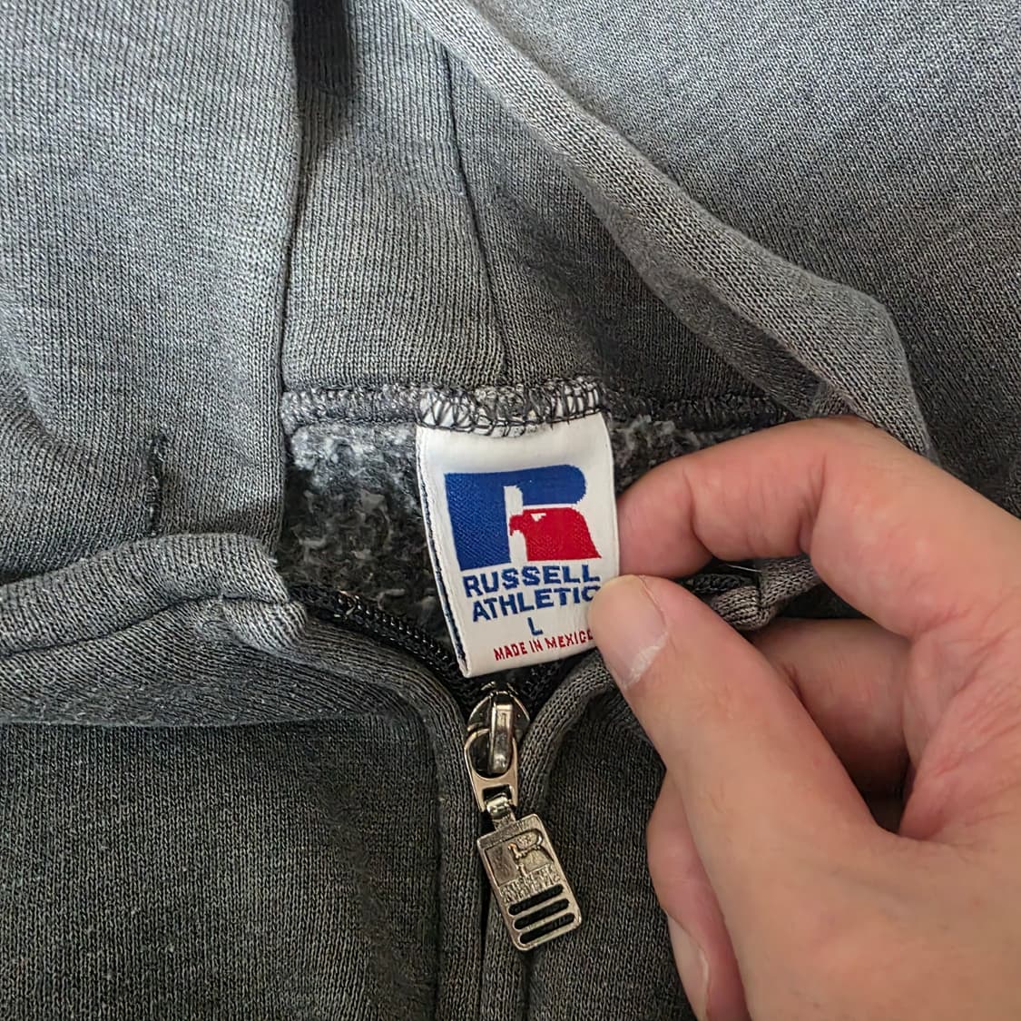 [L] 90s 빈티지 러셀 애슬레틱 후드집업 다크그레이 VER. 페이딩 상품이미지7