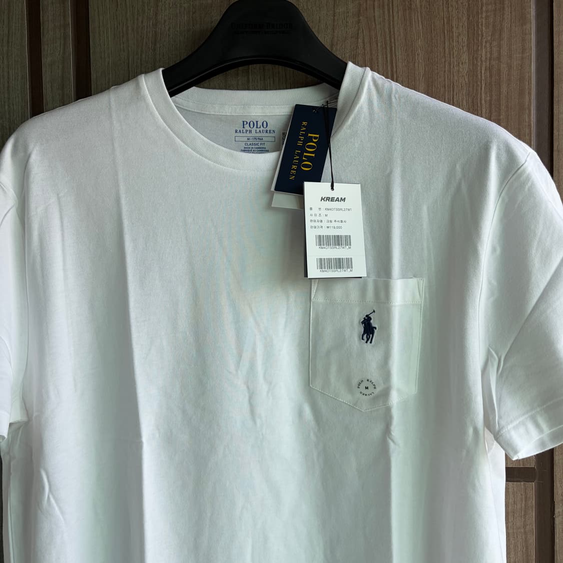[새상품]폴로 랄프 로렌 클래식핏 포켓 반팔 티셔츠 화이트(크림구매) 상품이미지2