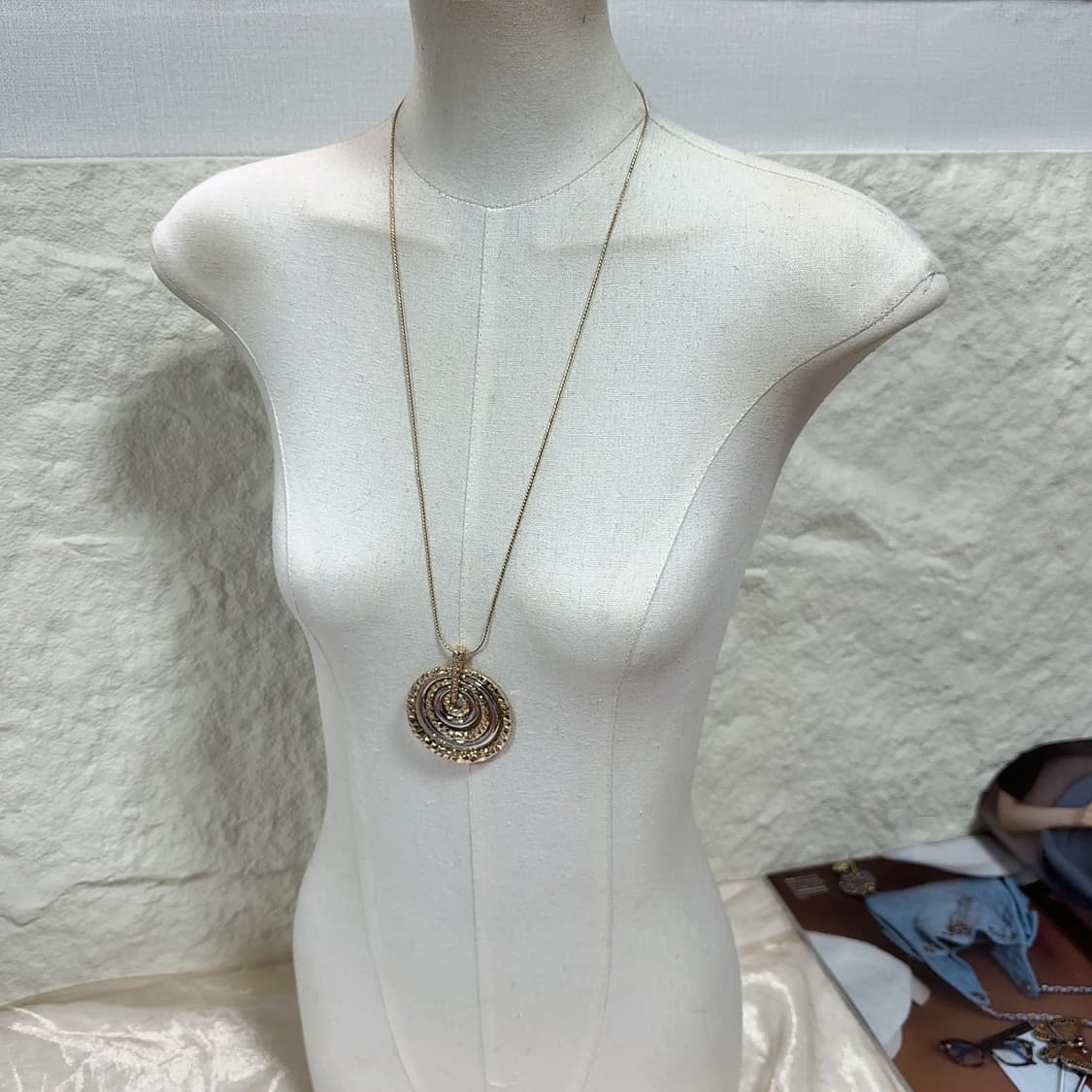 빈티지 JL jennifer lopez 메탈 링 목걸이 상품이미지1