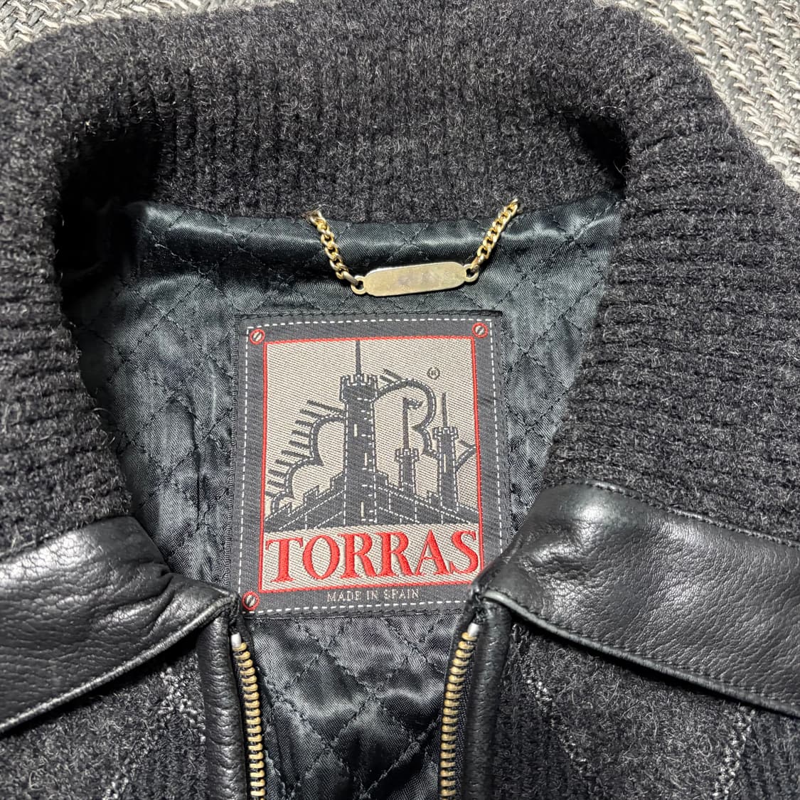 토라스 램스킨 니트 레이어드 다이아몬드 스웨이드 양가죽자켓 상품이미지5