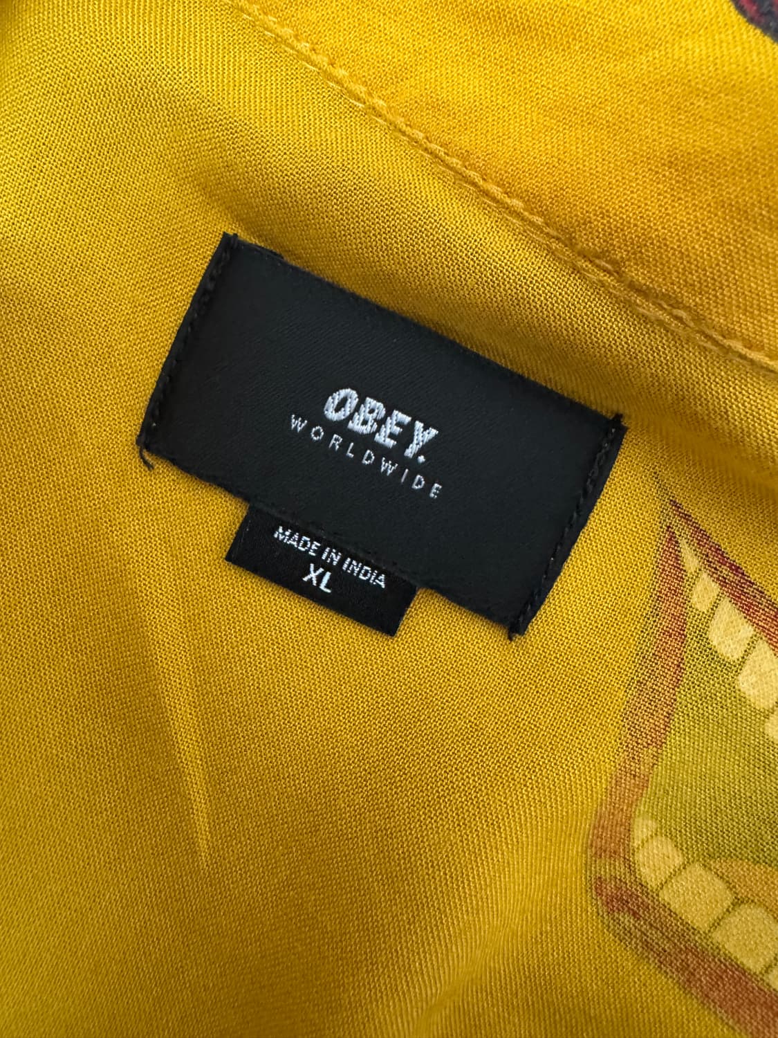 오베이 OBEY 비스코스 입술 반팔 셔츠 XL 상품이미지4