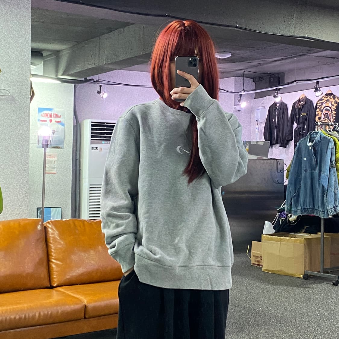 나이키 스우시 스몰로고 데일리 맨투맨 B2492 상품이미지1