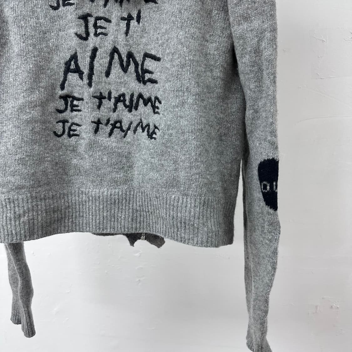 자딕앤볼테르 울 캐시미어 하트 자수 후드 니트 M사이즈 J33 상품이미지6