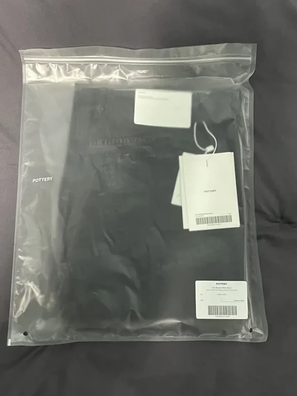 포터리 와이드 데님 워시드 블랙 1사이즈 새상품  상품이미지2