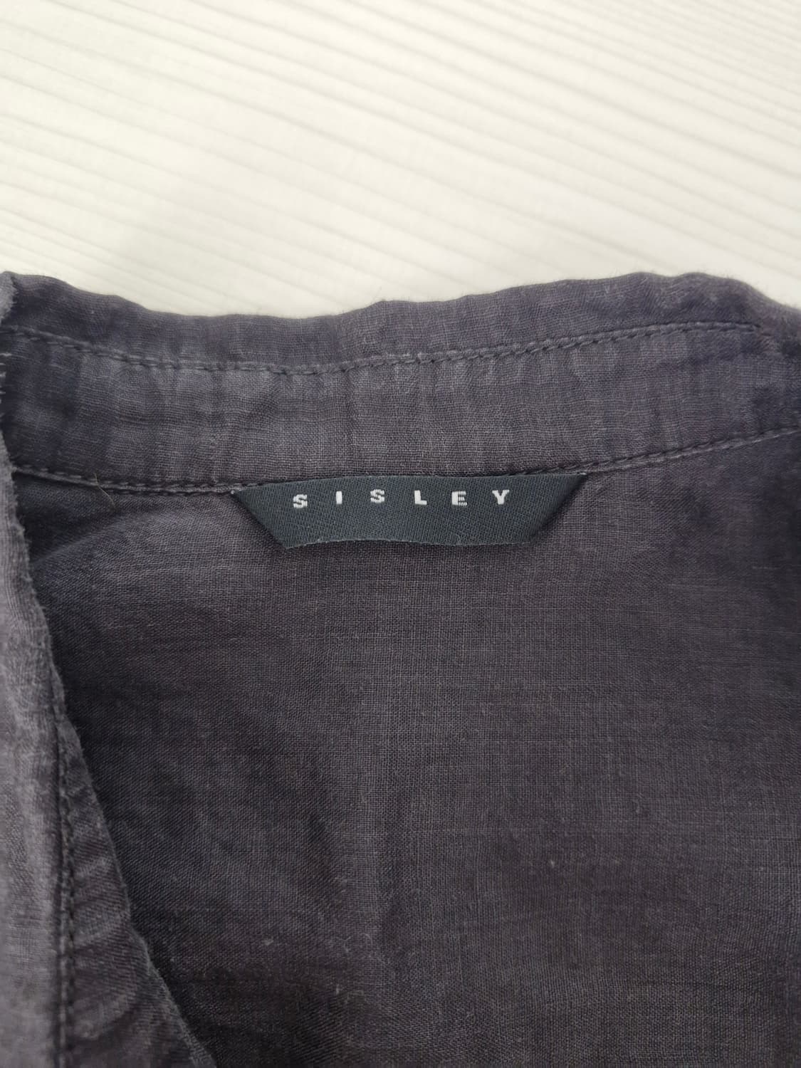 SISLEY 시슬리 린넨 100% 셔츠 차콜 상품이미지5
