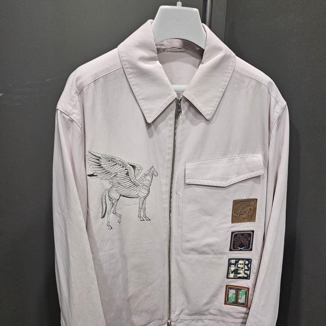 에르메스 페가수스 레더 패치 쇼라인 셔츠자켓 상품이미지3