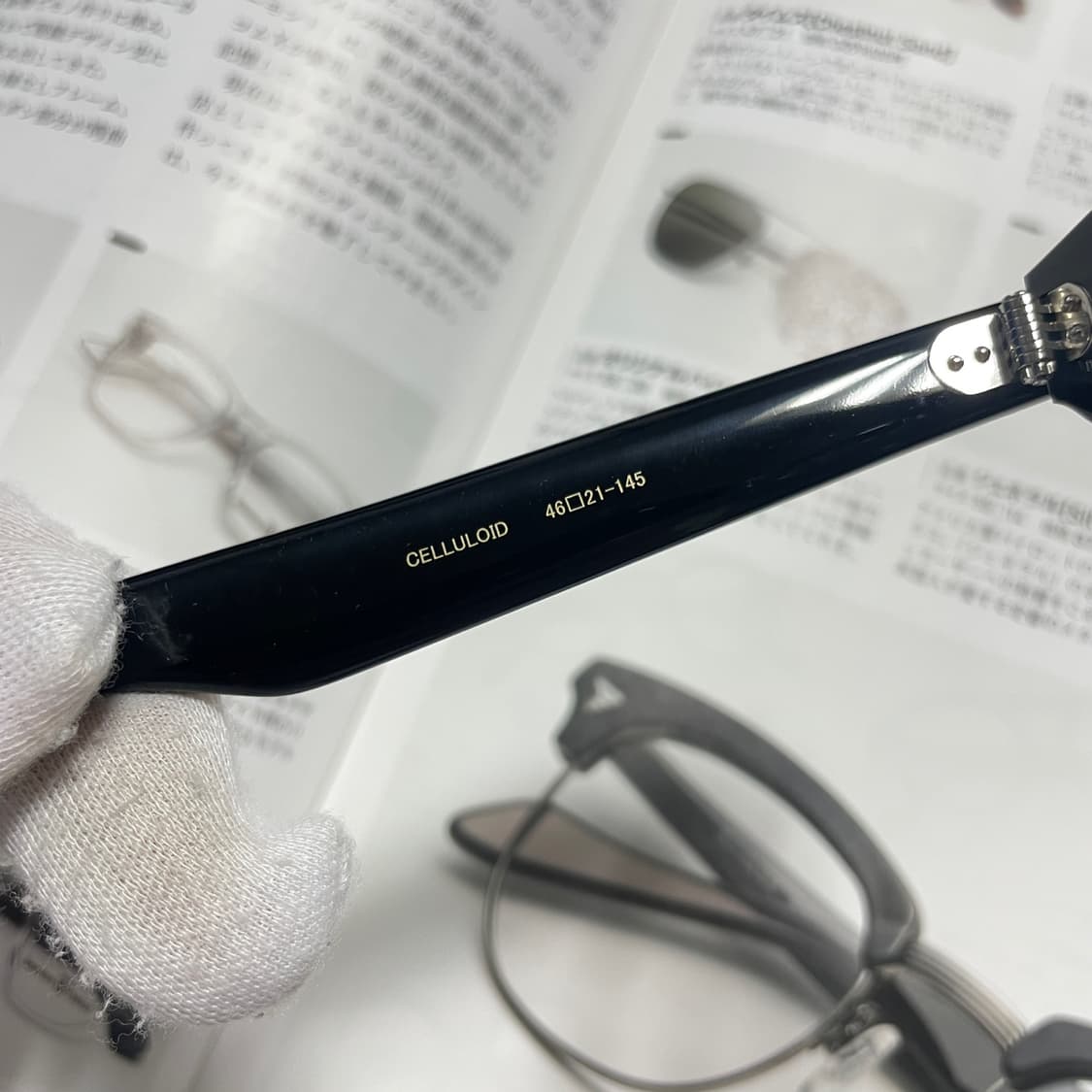 銘品晴夫作 메힌 하루오사쿠 셀룰로이드 콤비 하금테 블랙 일본 안경 상품이미지7