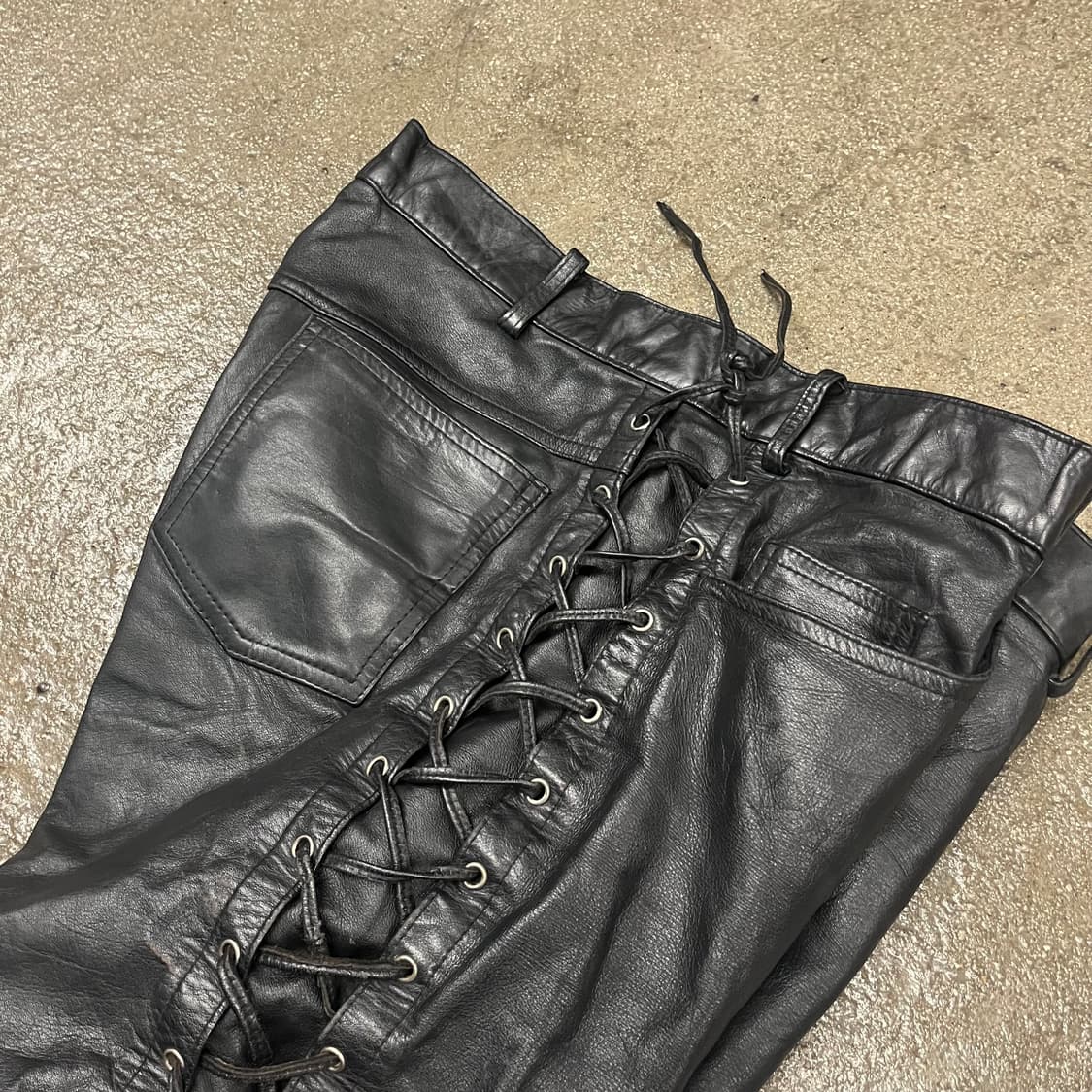빈티지 레이스업 소가죽 팬츠 상품이미지6