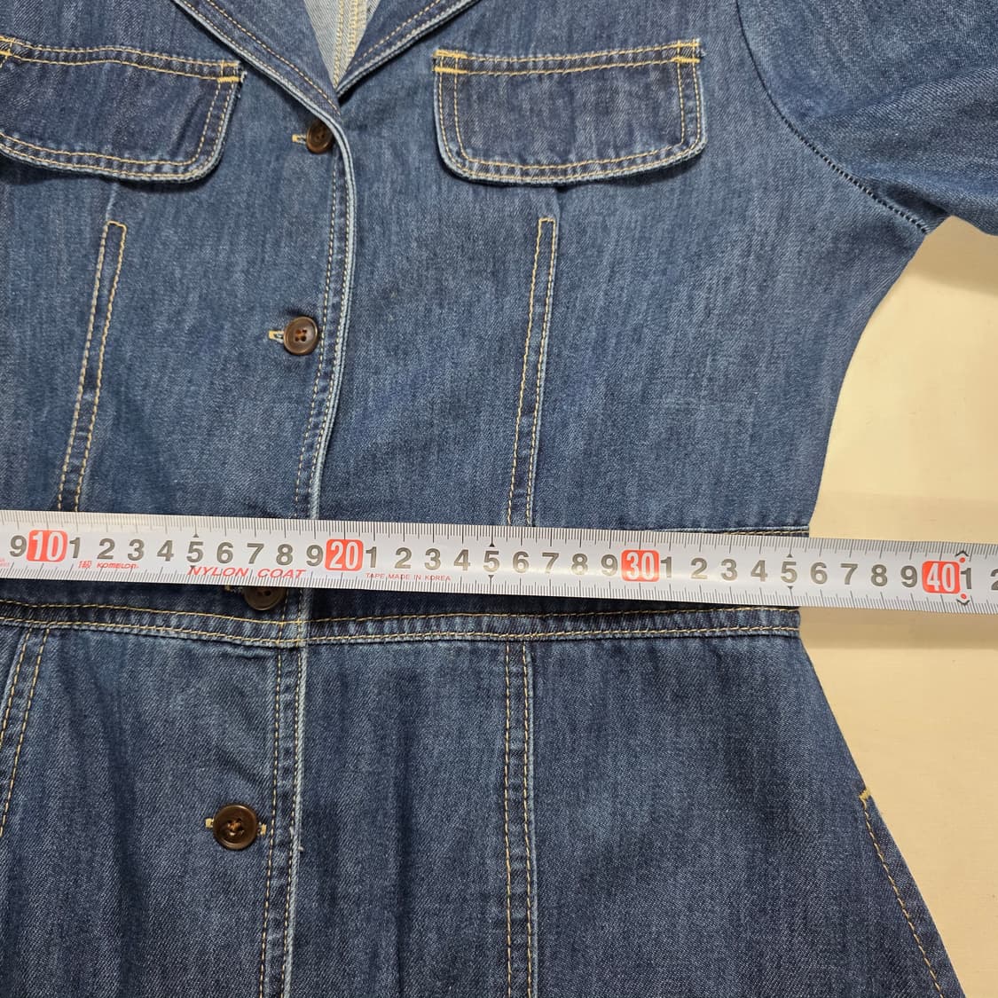 1375 LAP 랩 데님 롱원피스 M 여성 버튼형 플레어핏 데님원피스 상품이미지4