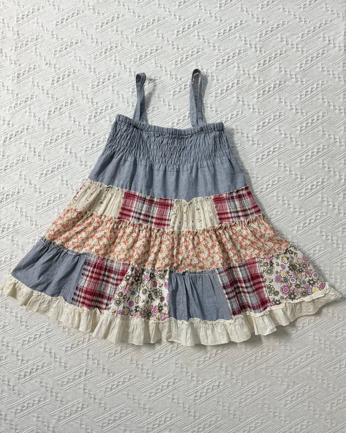 패치 워크 2-way 끈 원피스/스커트 상품이미지10