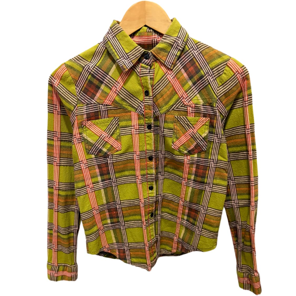 빈티지 그린 체크 남방 셔츠 상품이미지4