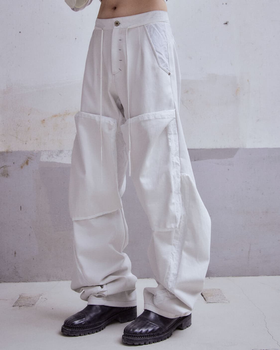 카르넷 아카이브 RUINED MASS DENIM 트라우저 white 상품이미지1