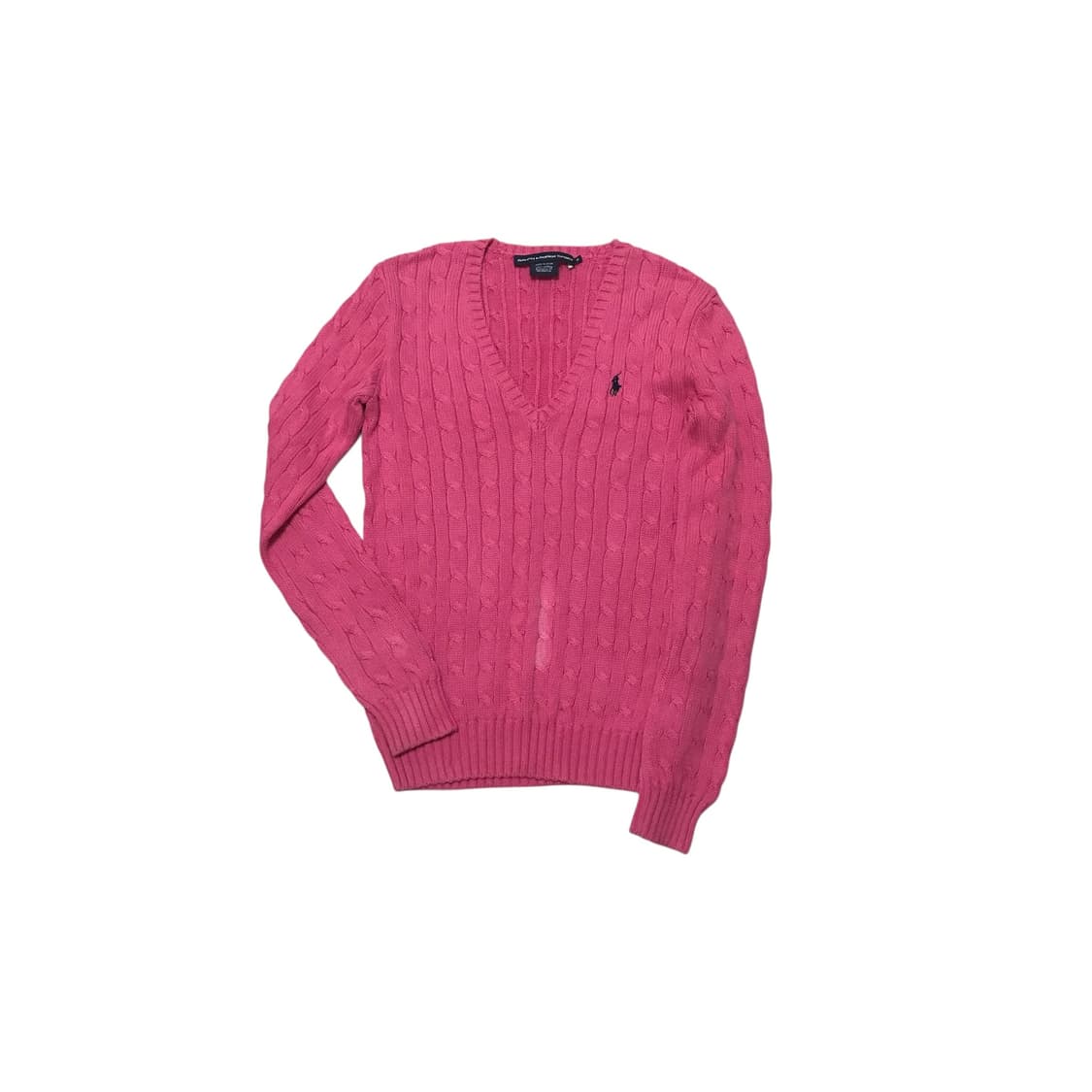 폴로 랄프 로렌 스포츠 브이넥 케이블 니트 핑크 상품이미지3