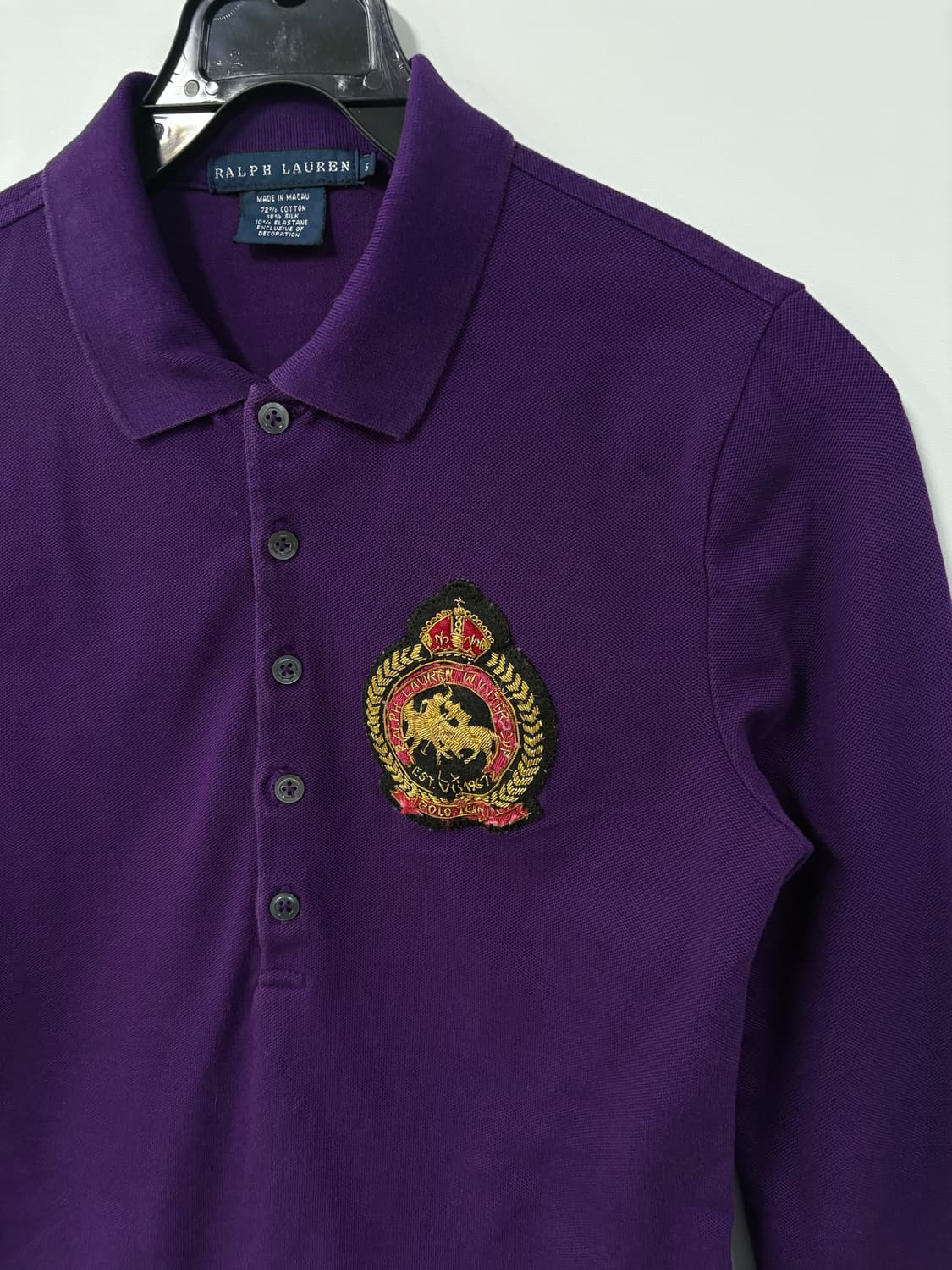 폴로 랄프로렌 퍼플 카라 긴팔 티셔츠 상품이미지3