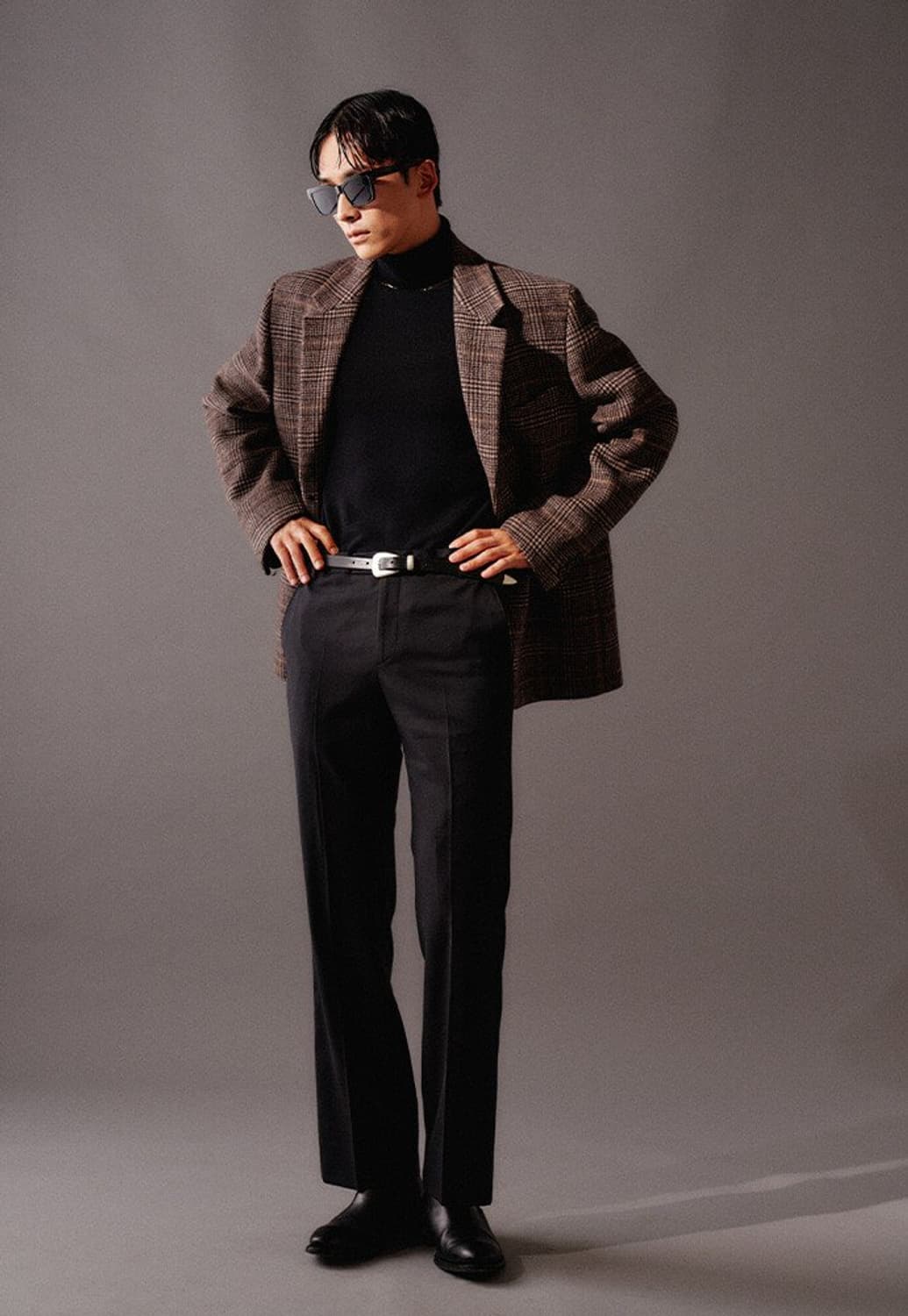 (M)토니웩 글렌체크 울 싱글 블레이저 브라운 상품이미지6