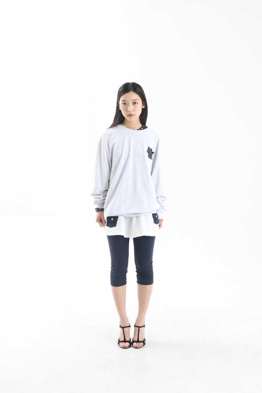 나비버스 Cherry Long Sleeve Top_Light Grey 상품이미지2