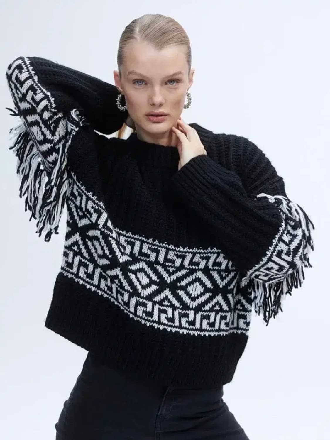 [새상품] H&M 프린지 크리스마스 니트 M 상품이미지1